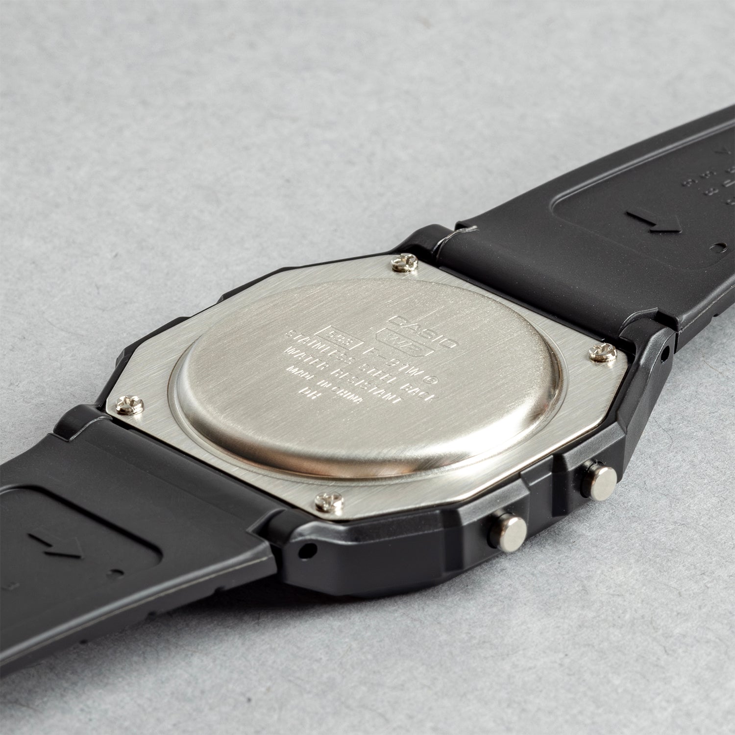 CASIO カシオ F-91WB-1A ブラック ブラック文字盤 デジタル メンズ 腕時計 ケースバック