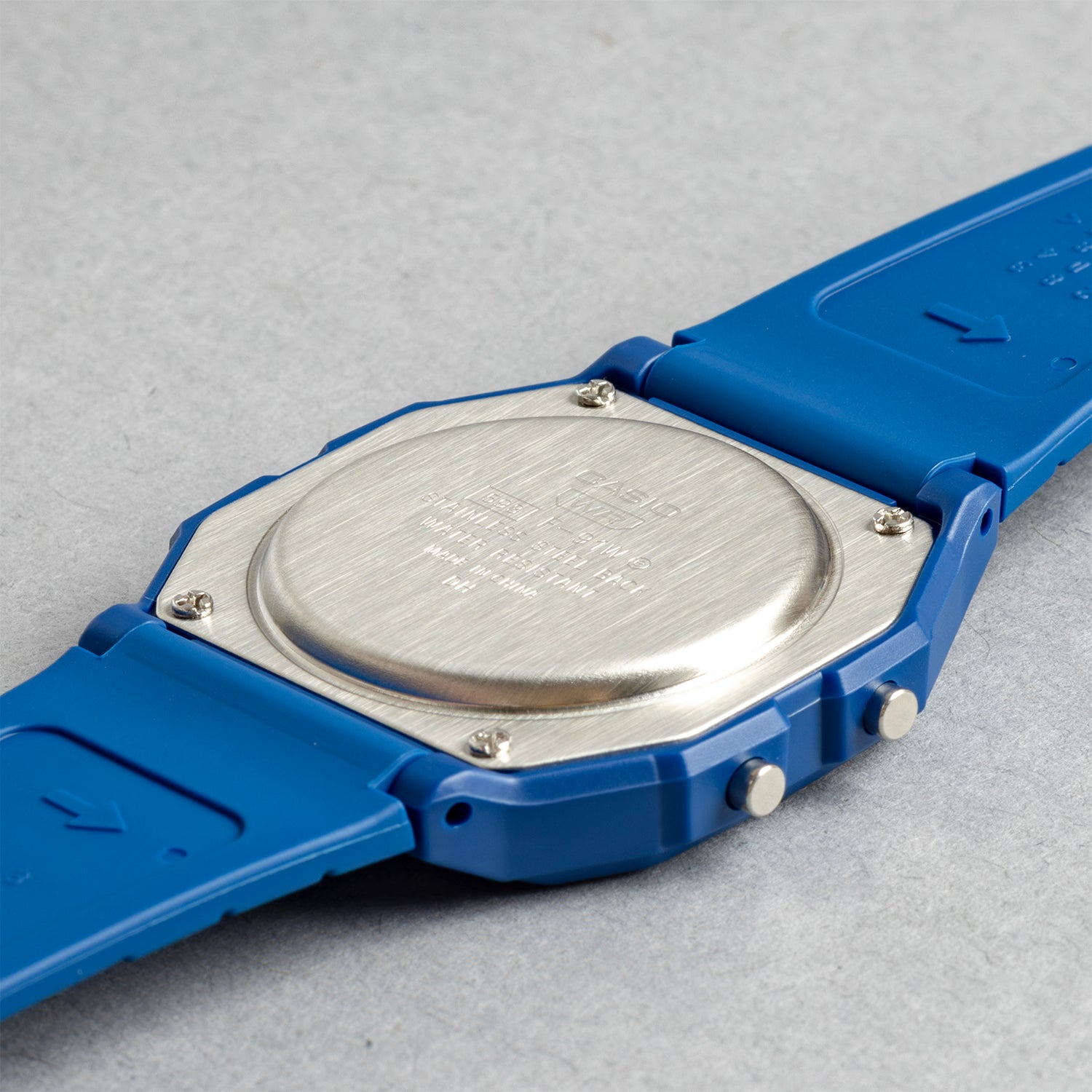 CASIO カシオ F-91WB-2A1 ブルー ブルー文字盤 デジタル メンズ 腕時計 ケースバック