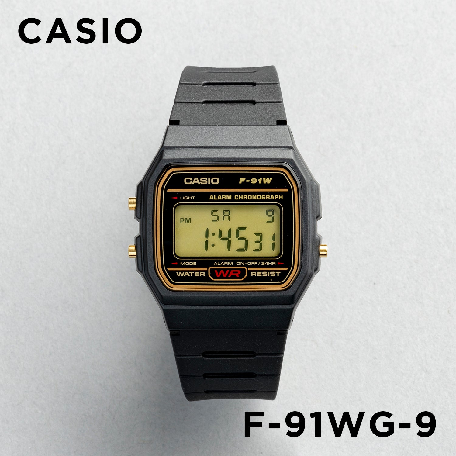 CASIO カシオ F-91WG-9 ブラック ゴールド文字盤 デジタル ユニセックス 腕時計