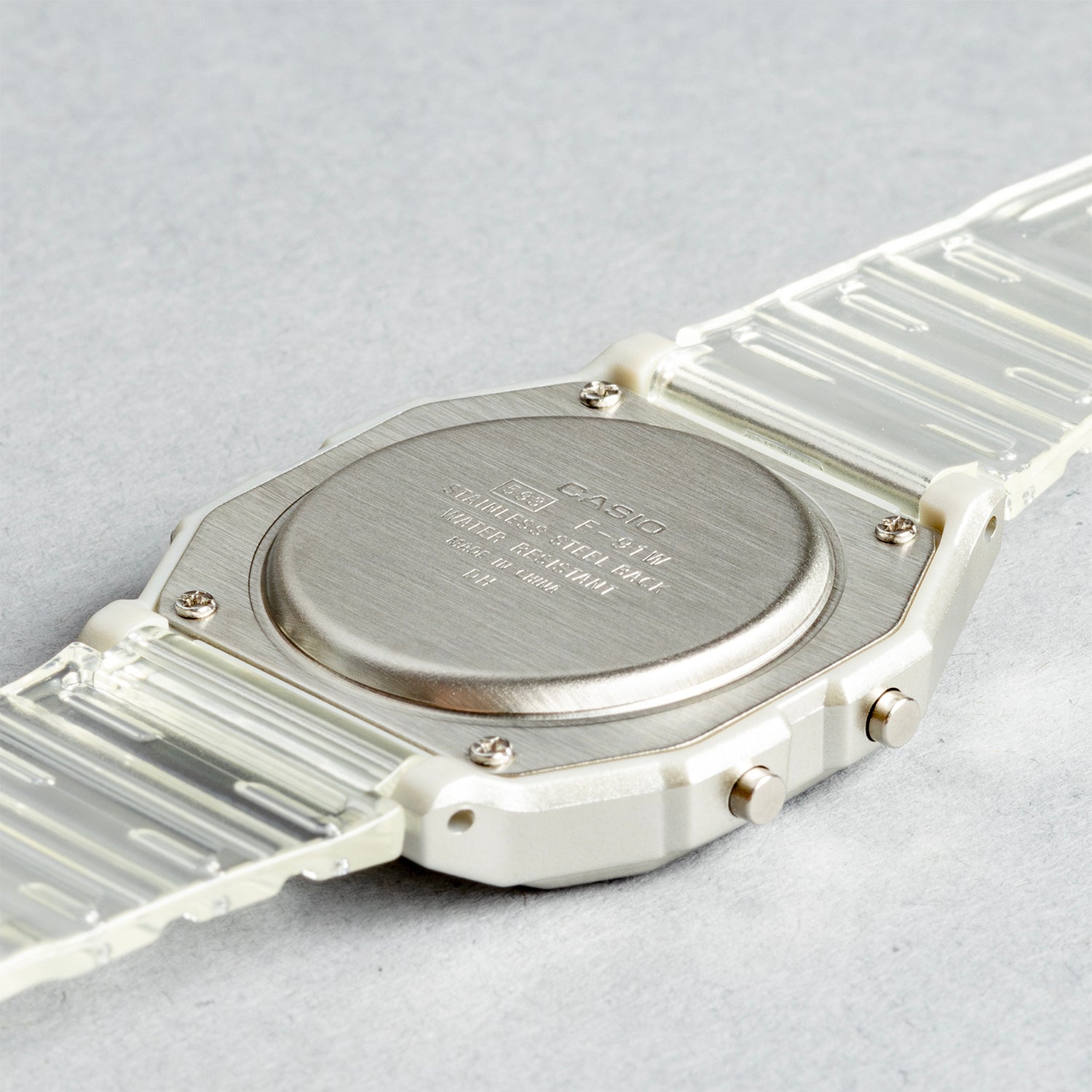 CASIO カシオ F-91WS-7 ホワイト ホワイト文字盤 デジタル メンズ 腕時計 ケースバック
