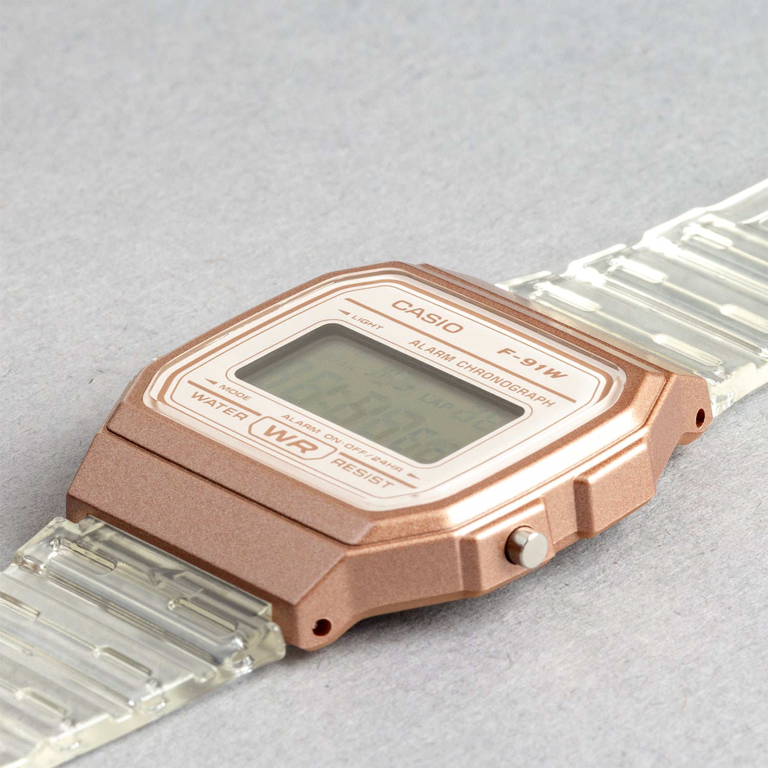 CASIO カシオ F-91WS-7A3 ホワイト ホワイト文字盤 デジタル メンズ 腕時計 斜め