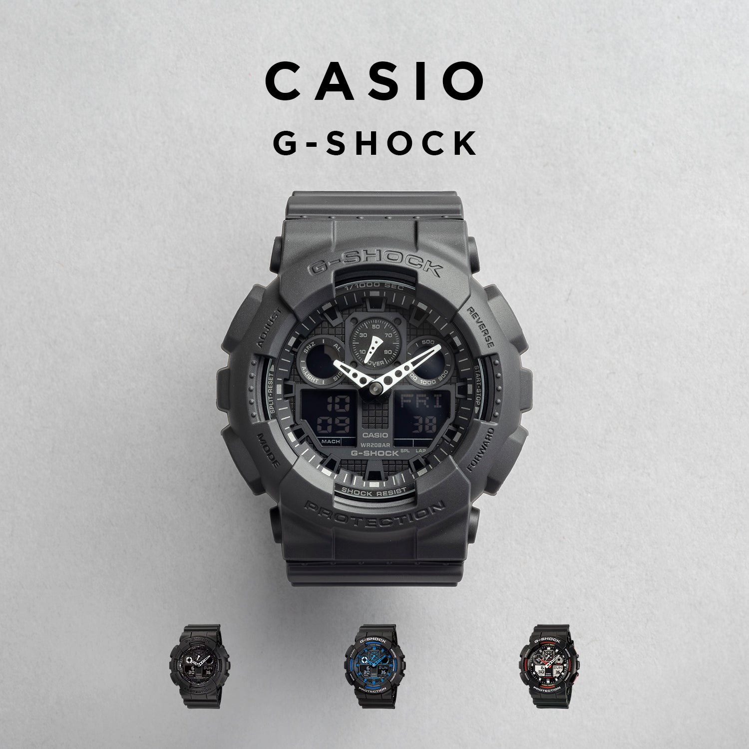 CASIO G-SHOCK GA-100 腕時計 ウォッチ クォーツ アナデジ CASIO カシオ GA-100* メンズ 腕時計 20気圧防水 10年保証