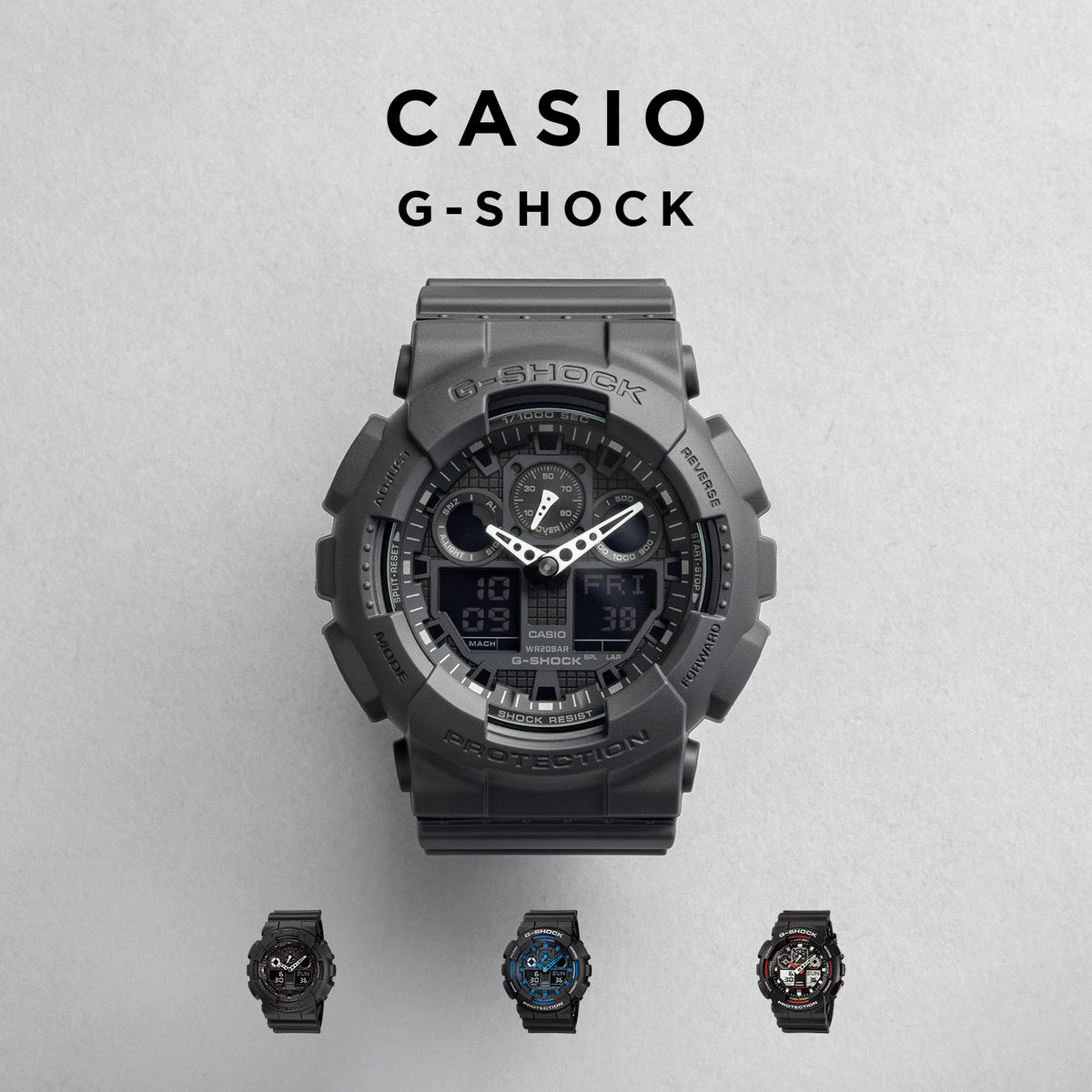 CASIO カシオ GA-100* メンズ 腕時計 20気圧防水 10年保証