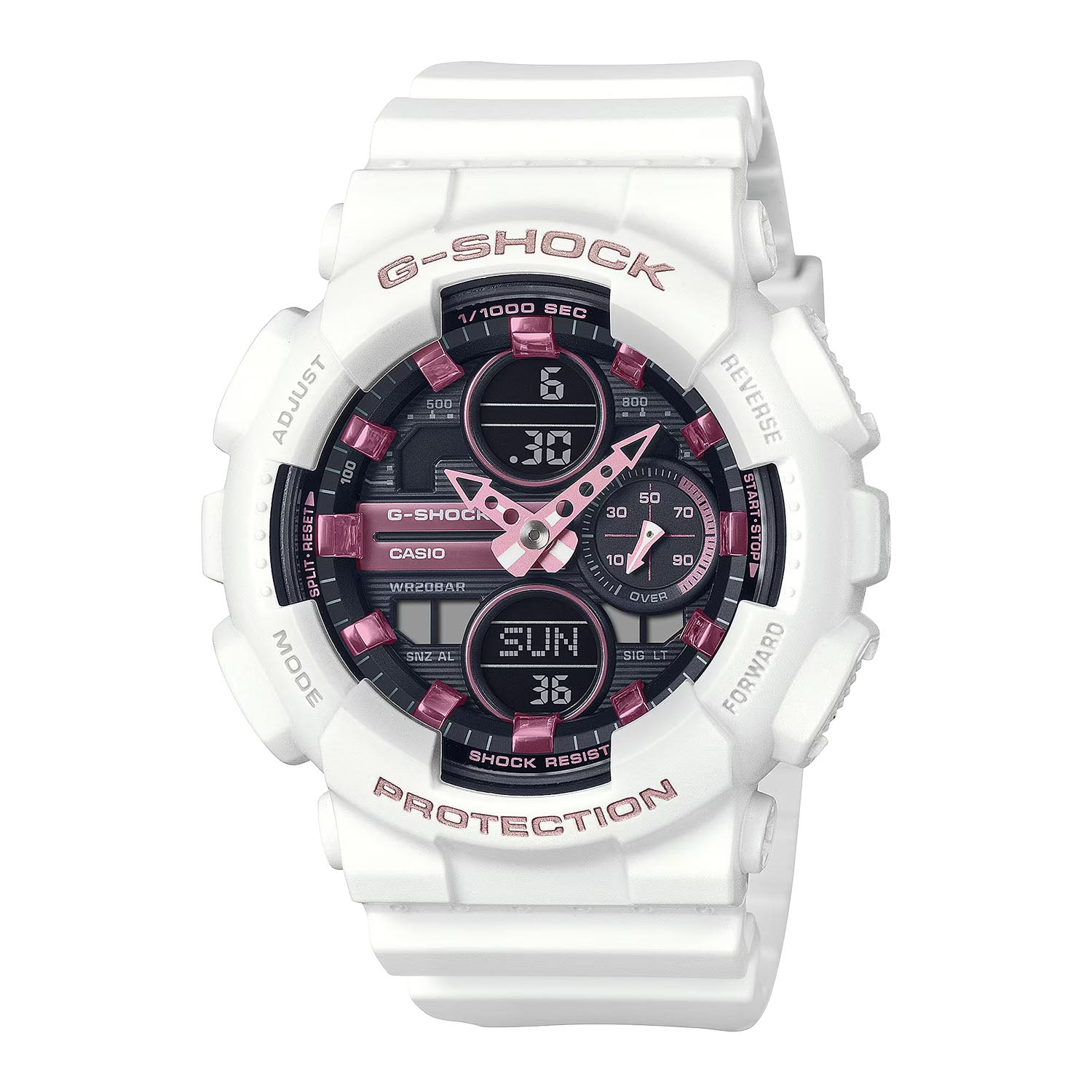 CASIO カシオ GMA-S140M-7A ホワイト ブラック文字盤 アナデジ メンズ 腕時計