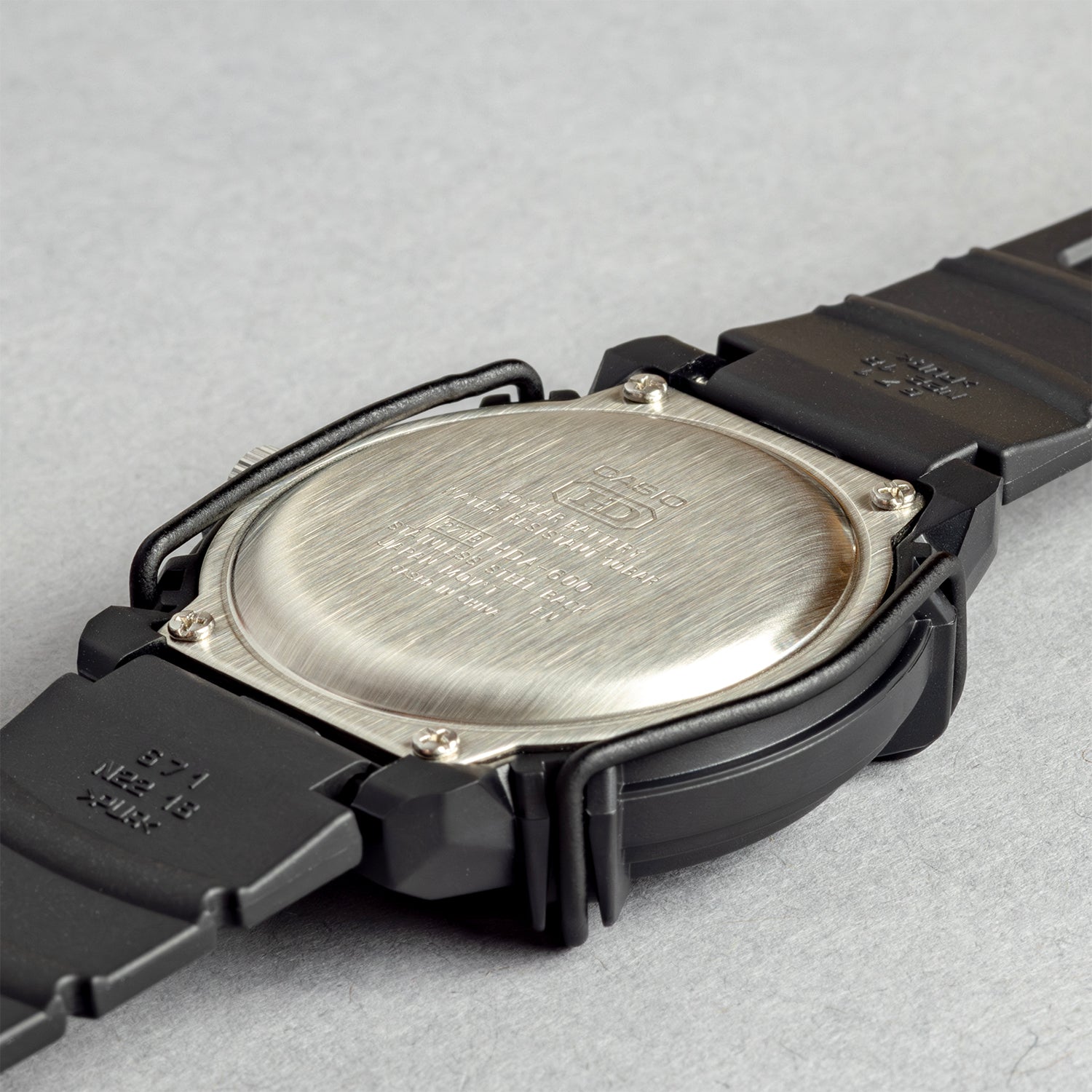 CASIO カシオ HDA-600B-7B ブラック ホワイト文字盤 アナログ メンズ 腕時計 ケースバック