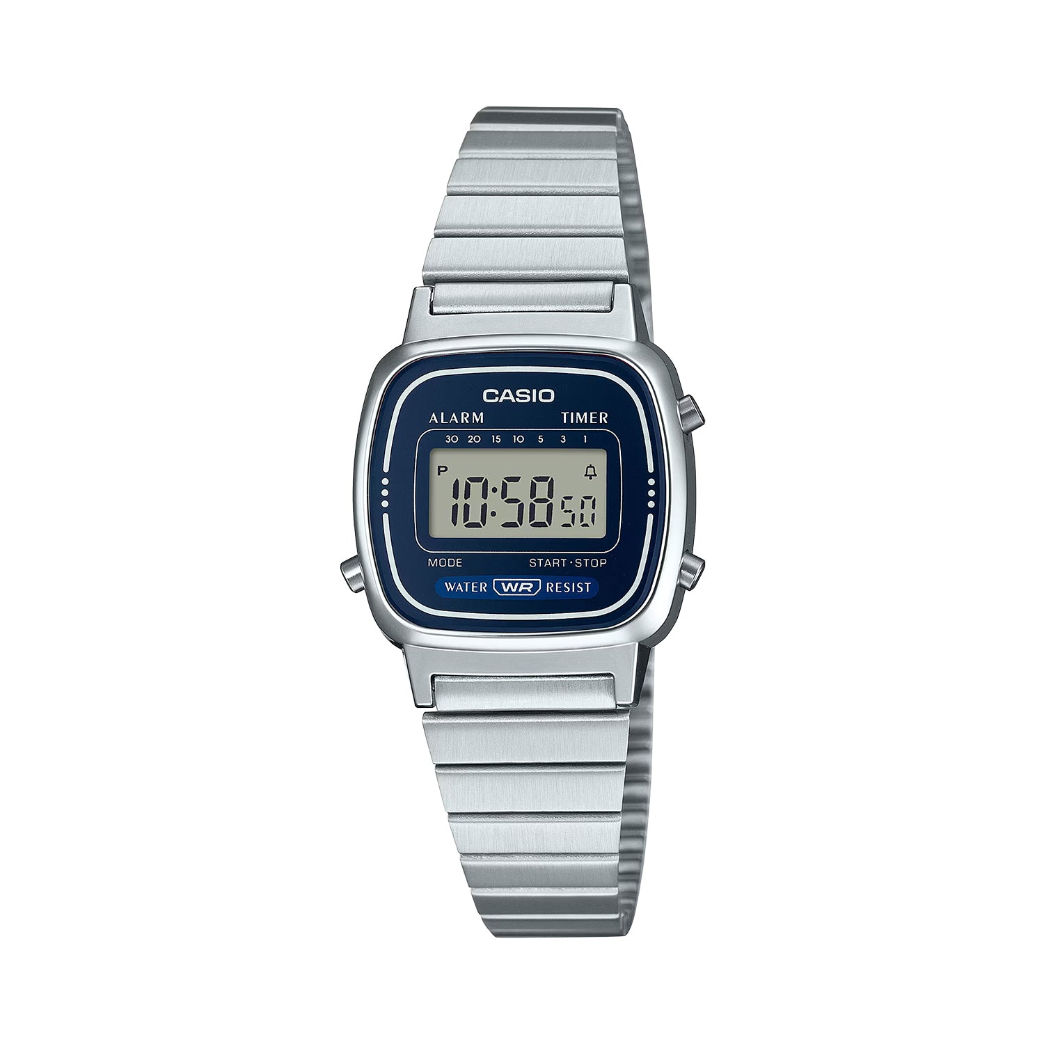 CASIO カシオ LA670WA-2 シルバー ブルー文字盤 デジタル レディース 腕時計