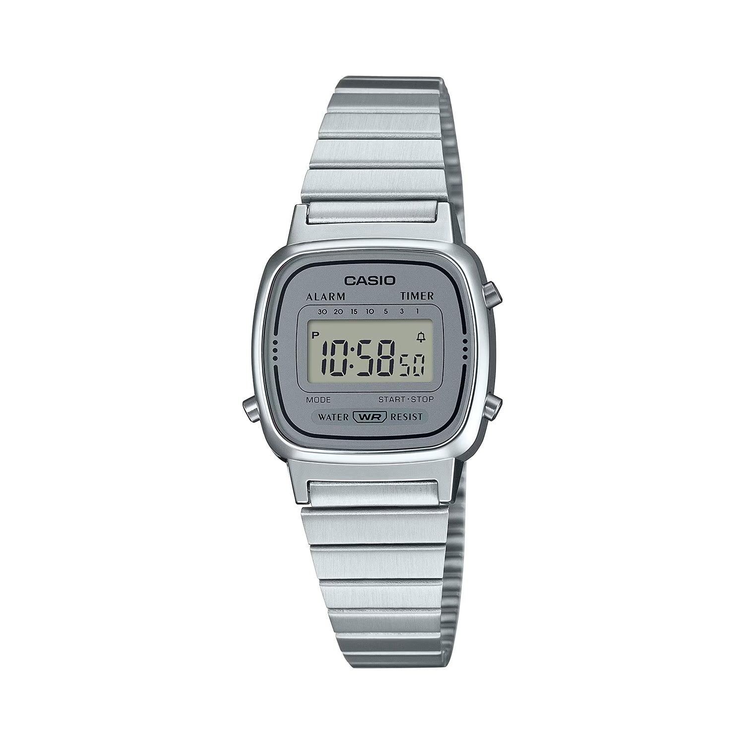 CASIO カシオ LA670WA-7 シルバー グレー文字盤 デジタル レディース 腕時計