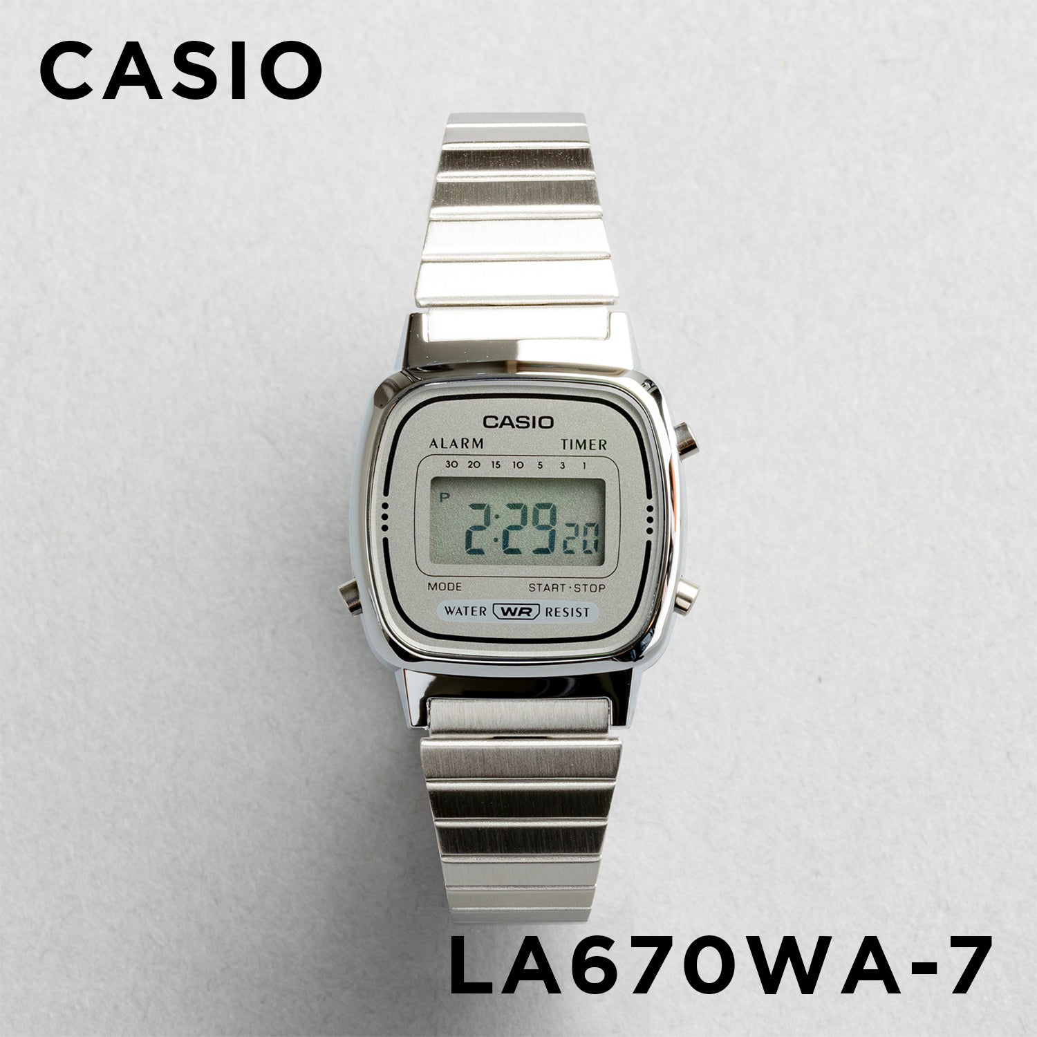 CASIO カシオ LA670WA-7 シルバー グレー文字盤 デジタル レディース 腕時計