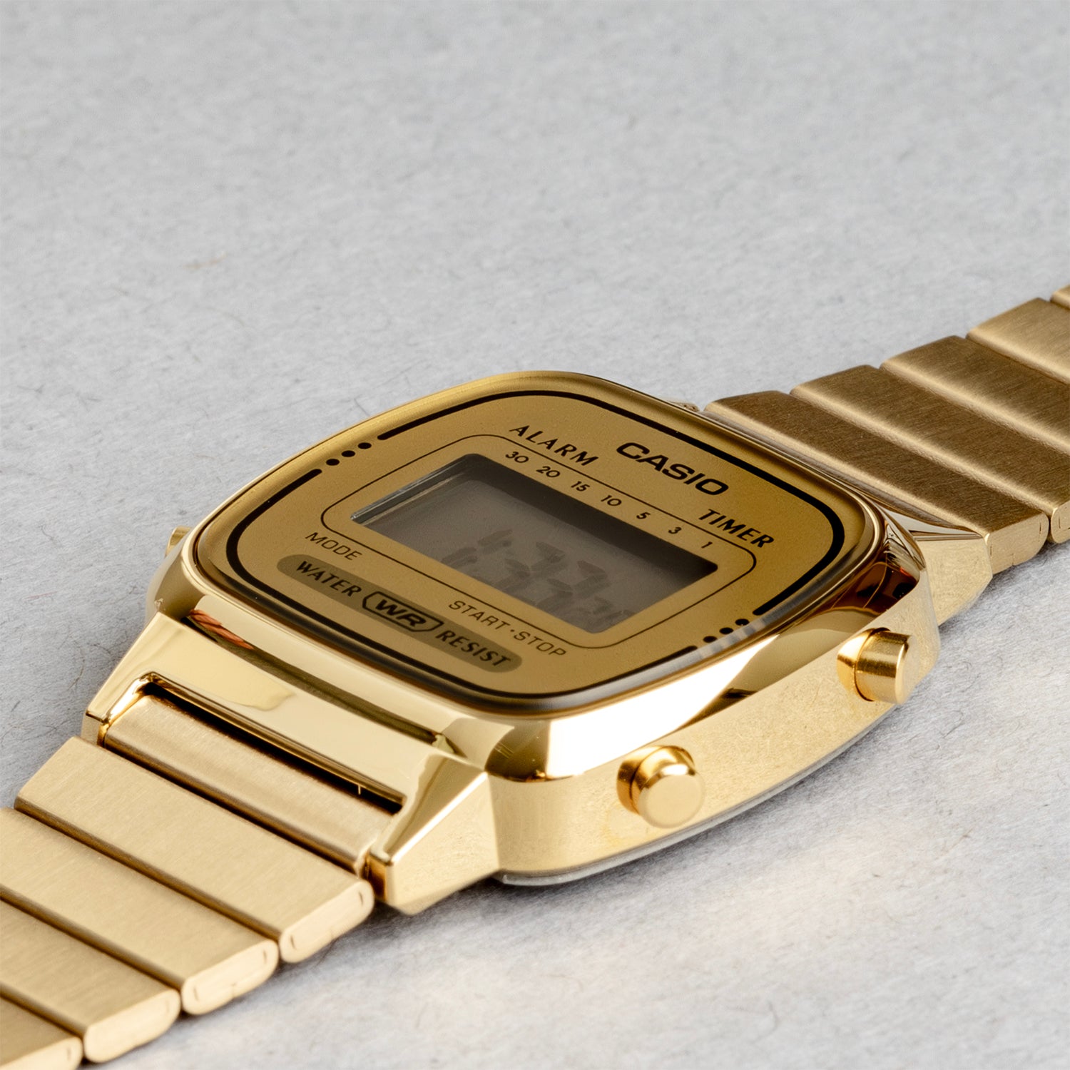 CASIO カシオ LA670WGA-9 ゴールド ゴールド文字盤 デジタル レディース 腕時計 斜め