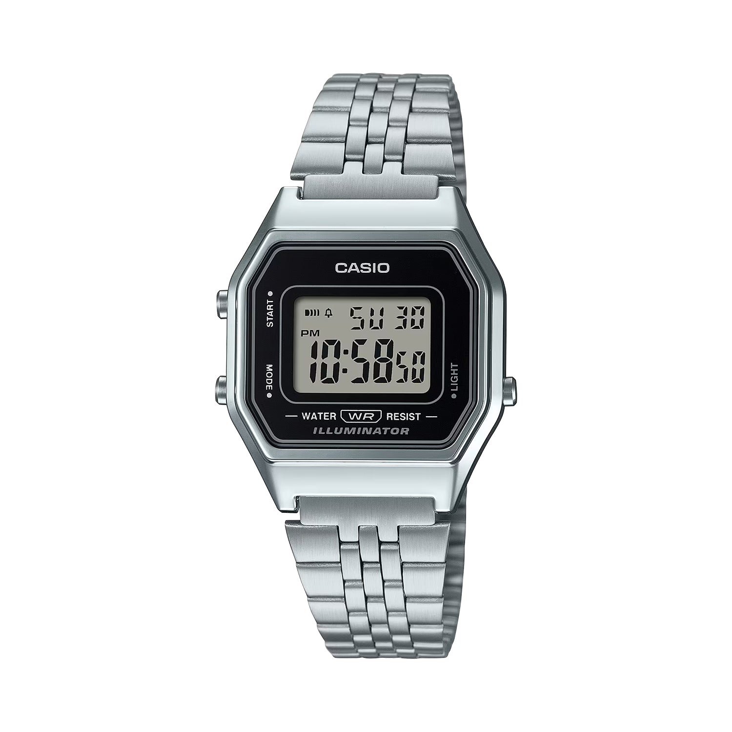 CASIO カシオ LA680WA-1 シルバー ブラック文字盤 デジタル レディース 腕時計