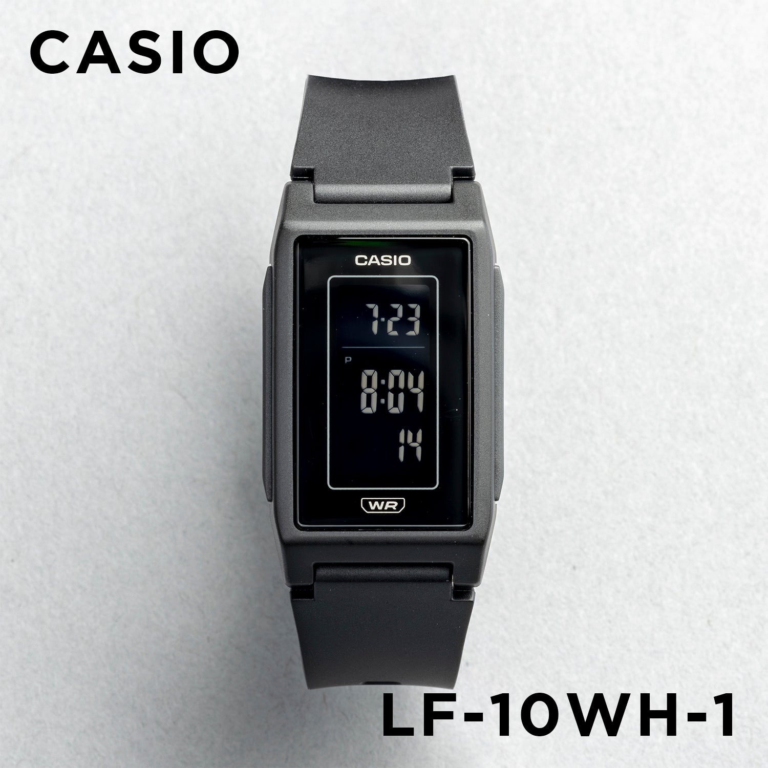 CASIO カシオ LF-10WH-1 ブラック ブラック文字盤 デジタル レディース 腕時計 正面