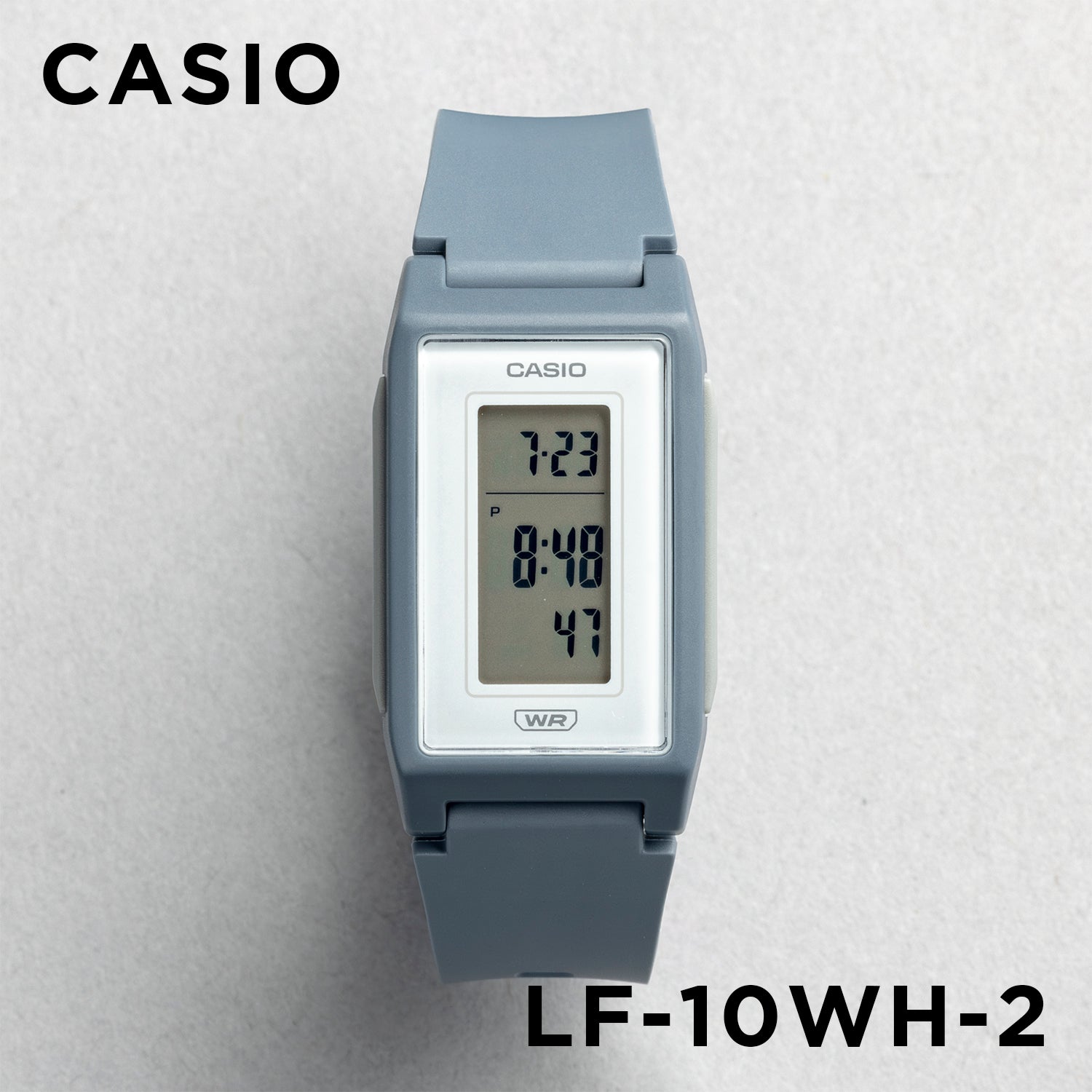CASIO カシオ LF-10WH-2 ブルー ブルー文字盤 デジタル レディース 腕時計 正面