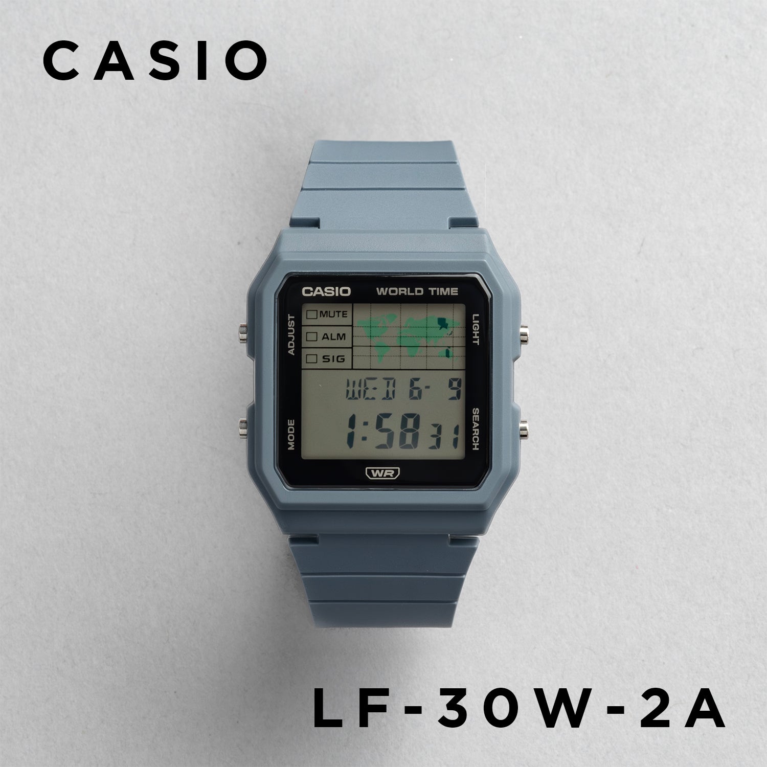 CASIO カシオ LF-30W-2A ブルー ブラック文字盤 デジタル レディース 腕時計 正面