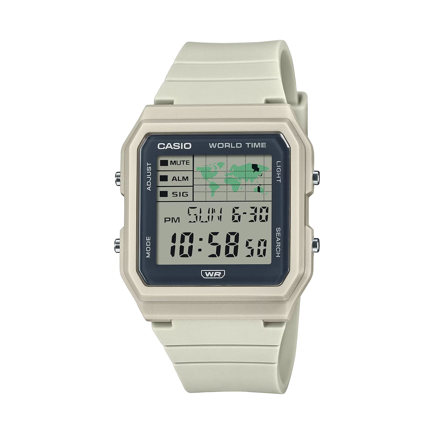 CASIO カシオ LF-30W-8A アイボリー グレー文字盤 デジタル レディース 腕時計