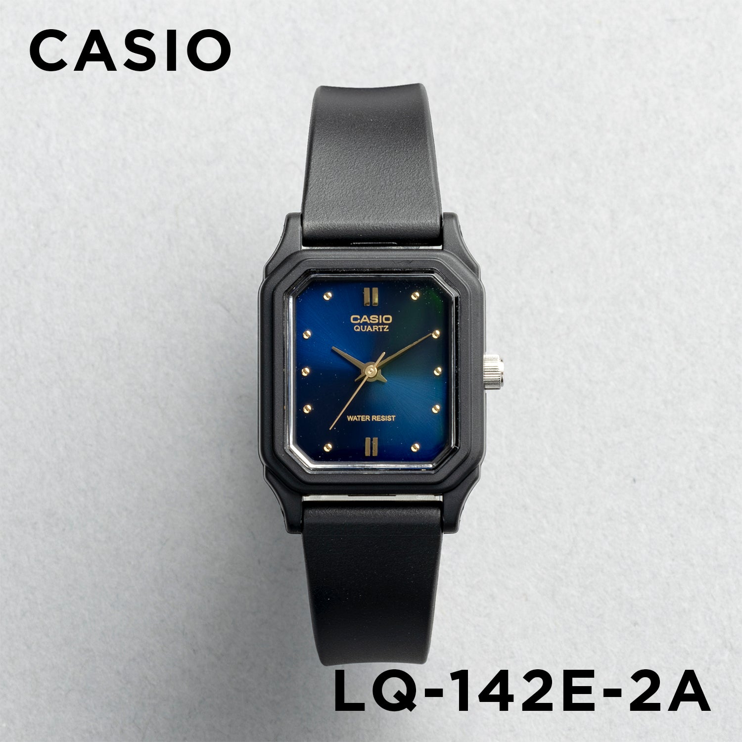 CASIO カシオ LQ-142E-2A ブラック ブルー文字盤 アナログ レディース 腕時計