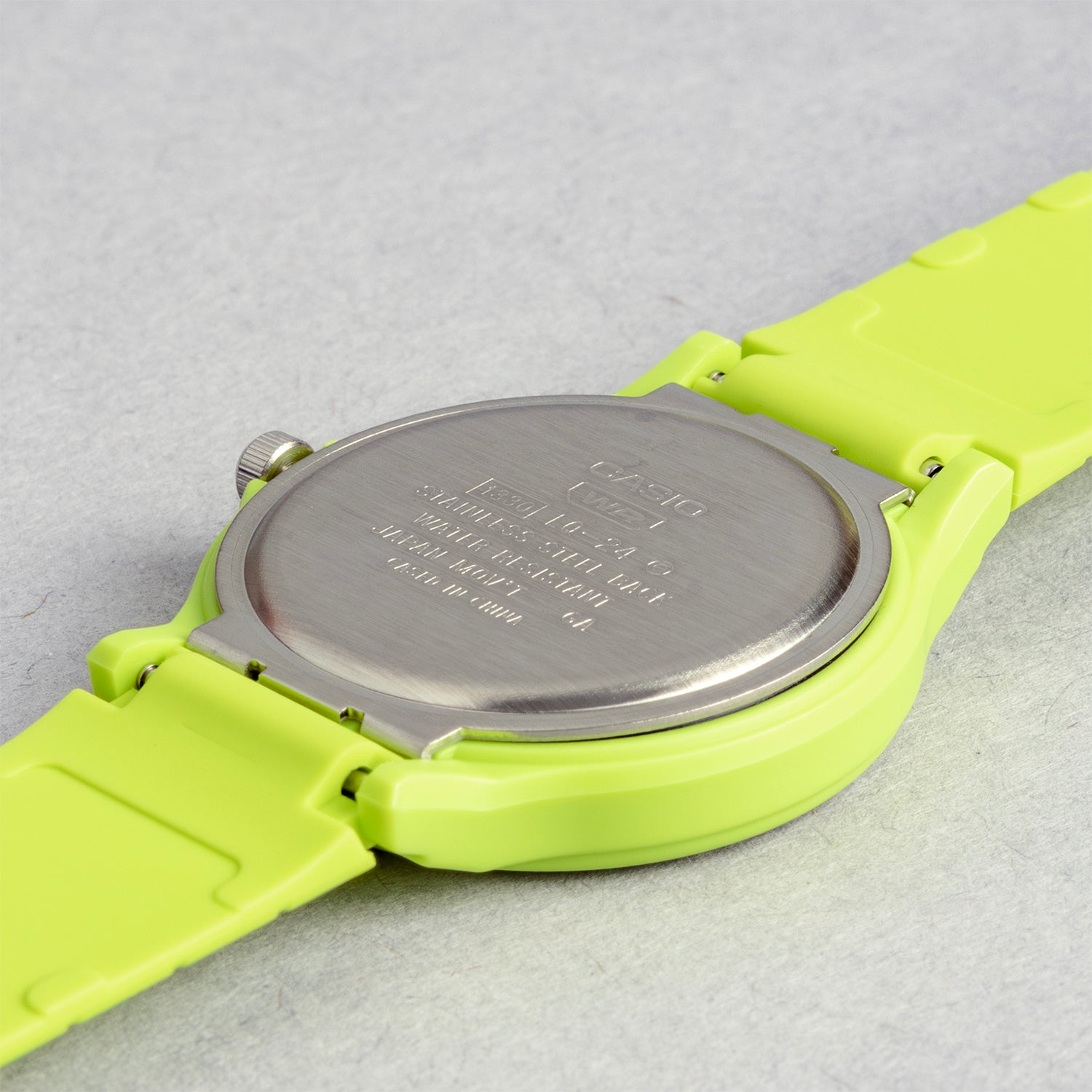 CASIO カシオ LQ-24B-3B ライムグリーン ライムグリーン文字盤 アナログ レディース 腕時計 ケースバック