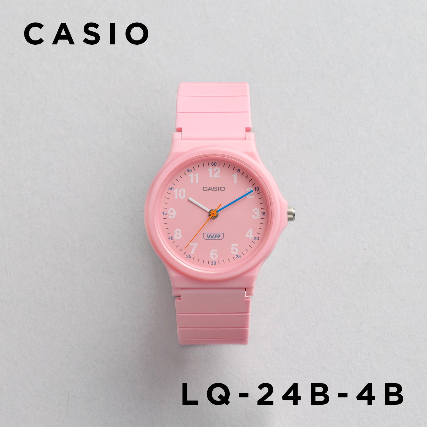 CASIO カシオ LQ-24B-4B ピンク ピンク文字盤 アナログ レディース 腕時計 正面