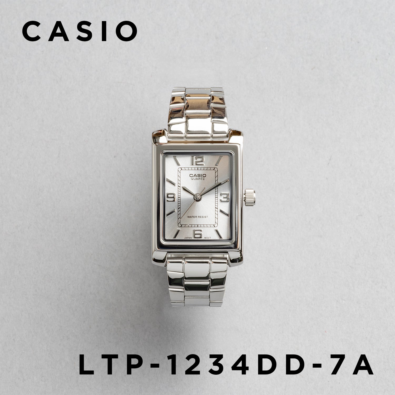 CASIO カシオ LTP-1234DD-7A シルバー シルバー文字盤 アナログ レディース 腕時計 正面