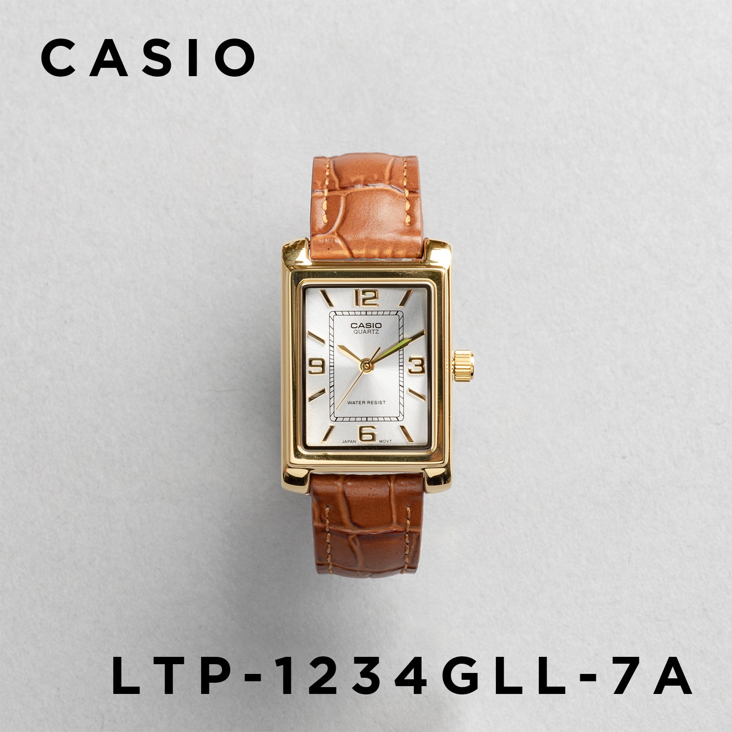CASIO カシオ LTP-1234GLL-7A ブラウン シルバー文字盤 アナログ レディース 腕時計 正面