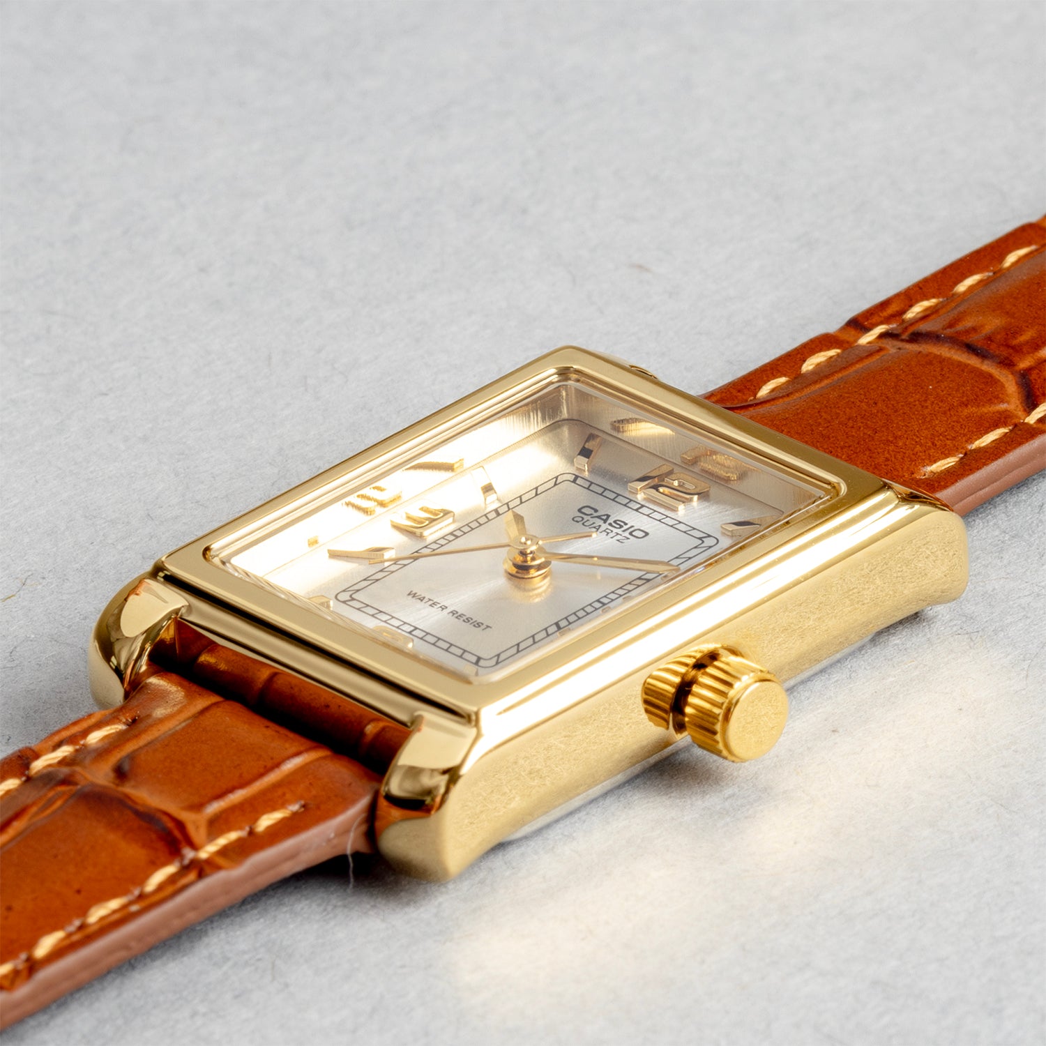 CASIO カシオ LTP-1234GLL-7A ブラウン シルバー文字盤 アナログ レディース 腕時計 斜め