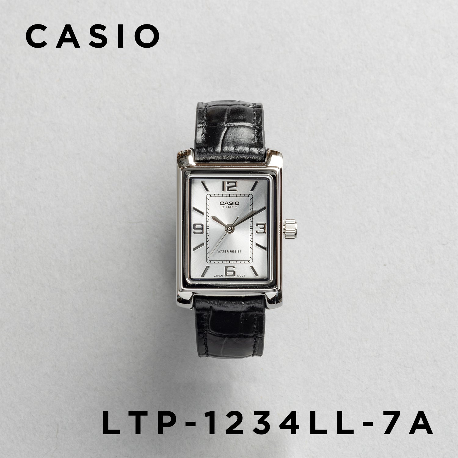 CASIO カシオ LTP-1234LL-7A ブラック シルバー文字盤 アナログ レディース 腕時計 正面
