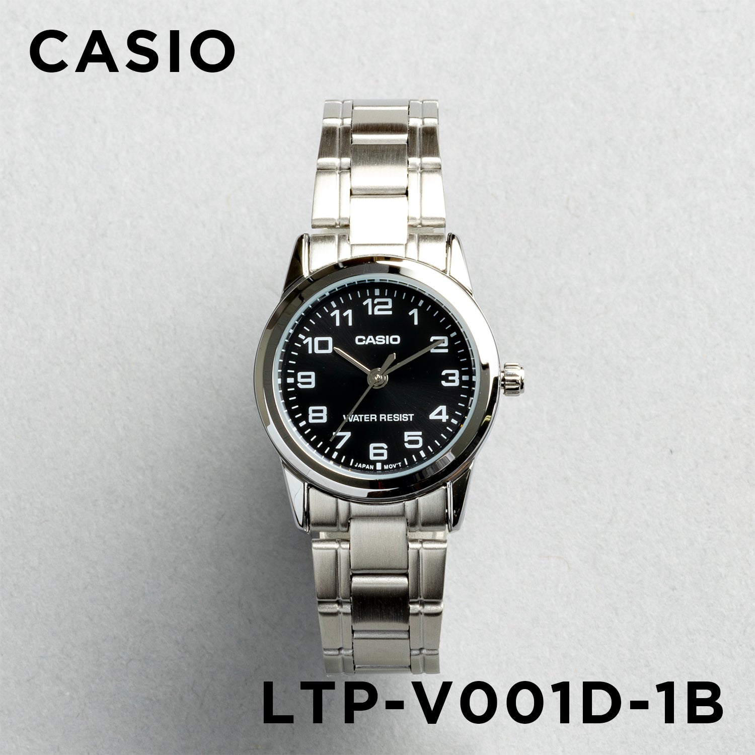 CASIO カシオ LTP-V001D-1B シルバー ブラック文字盤 アナログ レディース 腕時計