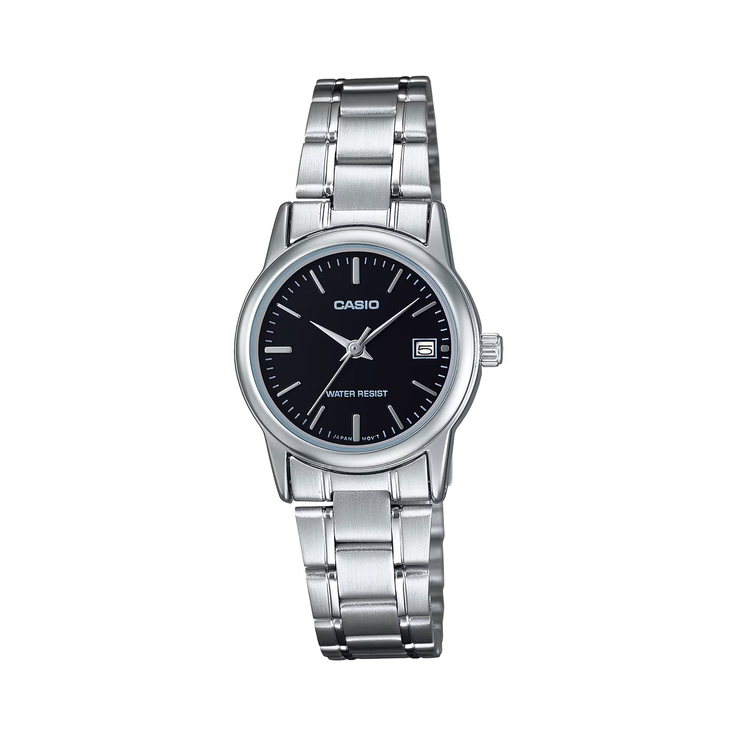 CASIO カシオ LTP-V002D-1A シルバー ブラック文字盤 アナログ レディース 腕時計