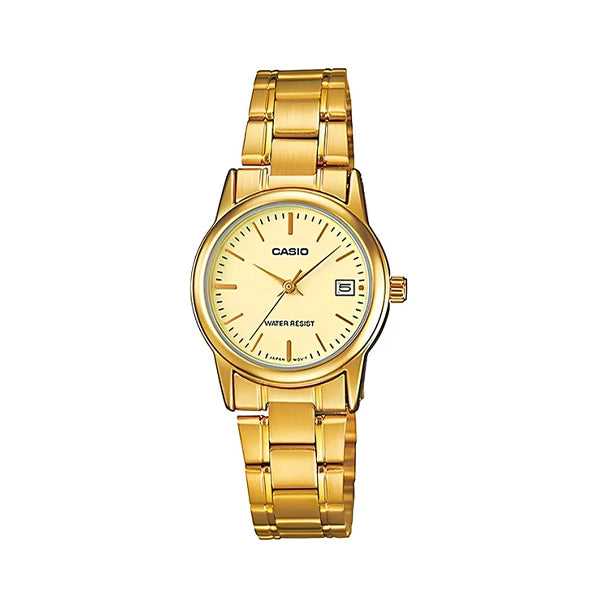 CASIO カシオ LTP-V002G-9A ゴールド イエロー文字盤 アナログ レディース 腕時計