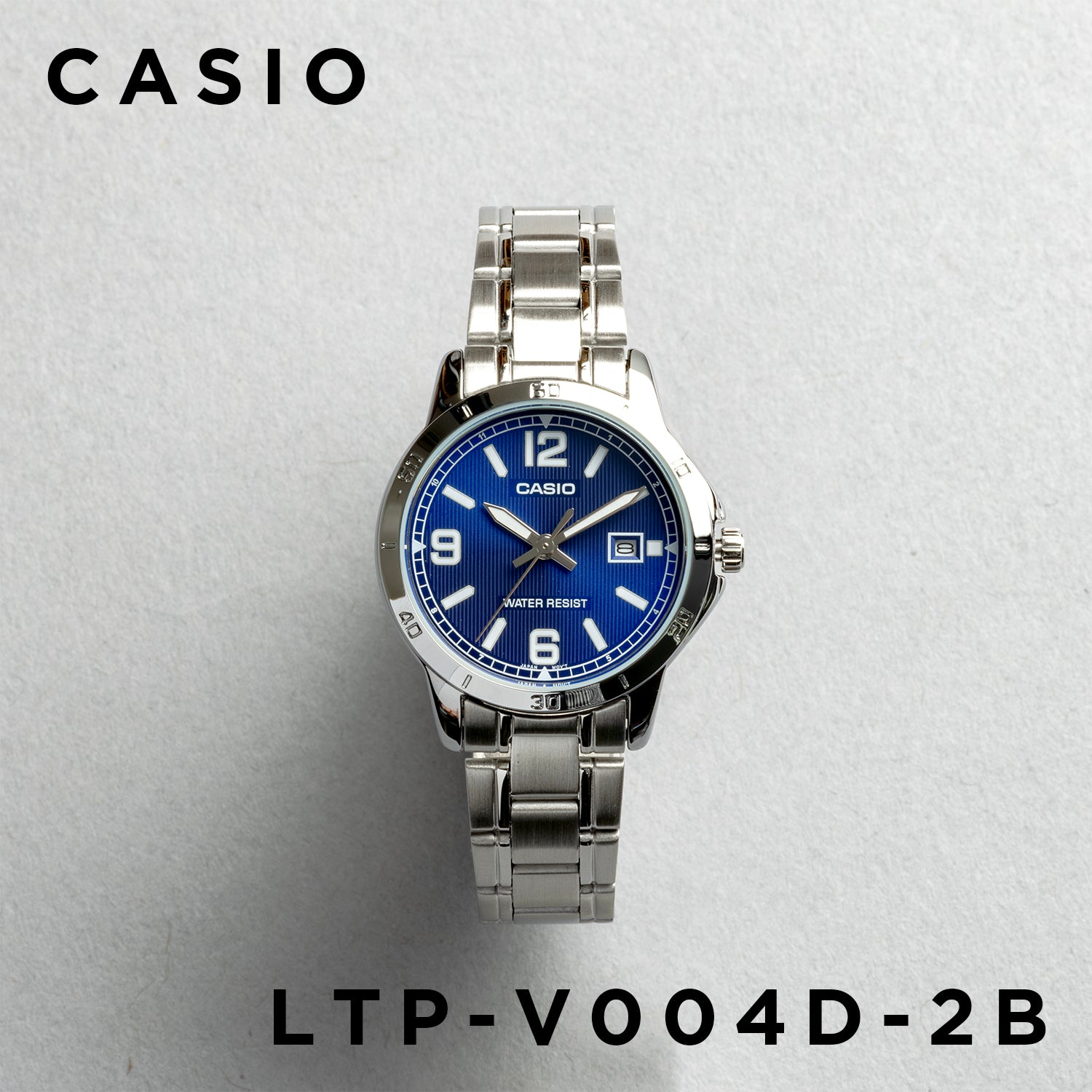 CASIO カシオ LTP-V004D-2B シルバー ブルー文字盤 アナログ レディース 腕時計