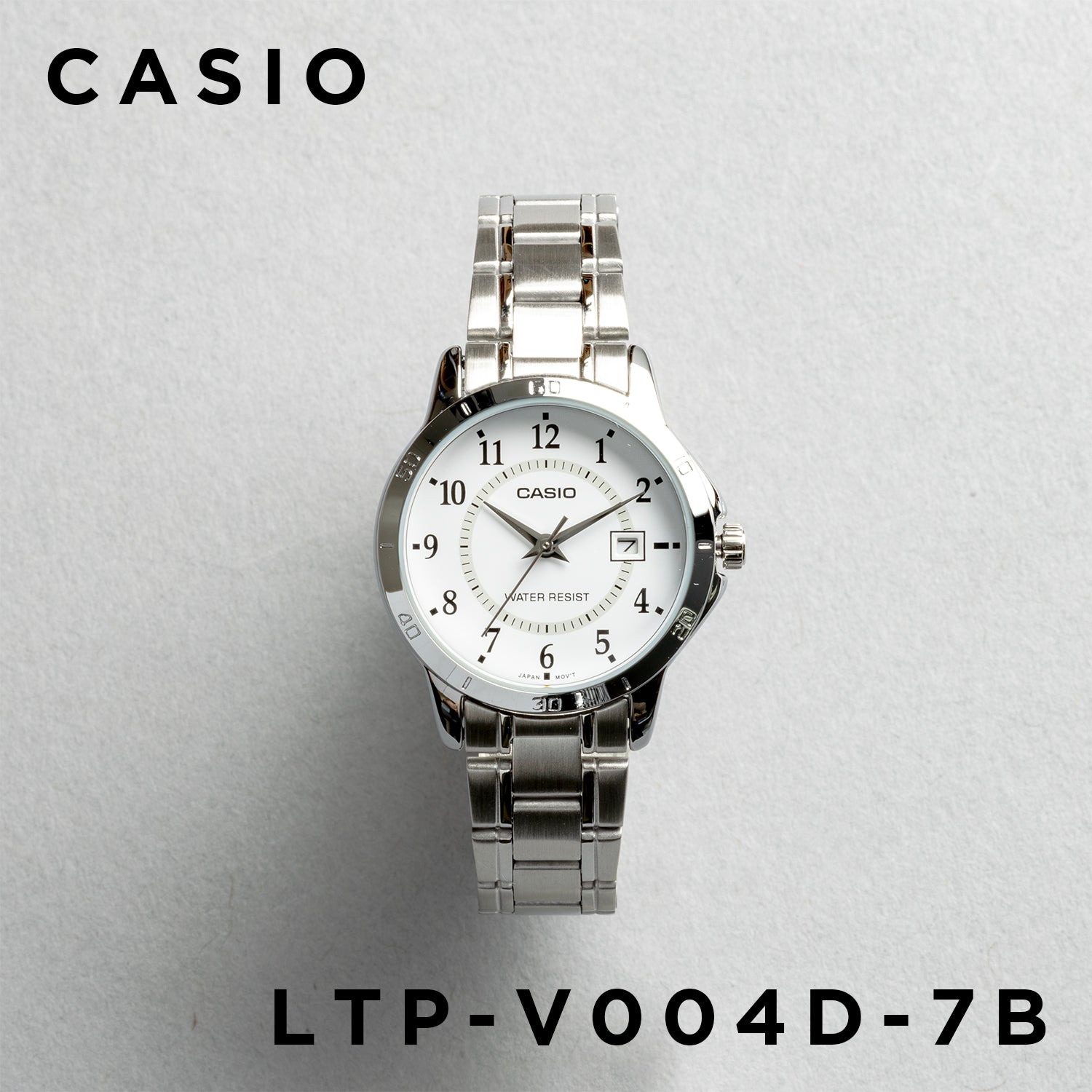 CASIO カシオ LTP-V004D-7B シルバー ホワイト文字盤 アナログ レディース 腕時計