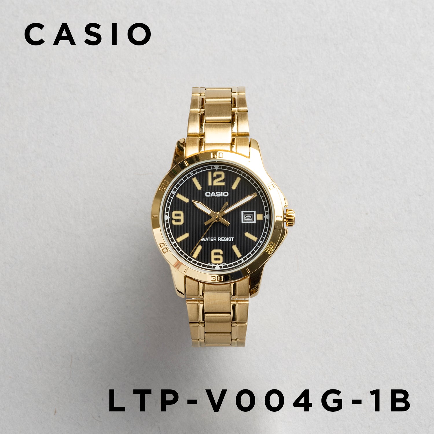 CASIO カシオ LTP-V004G-1B ゴールド ブラック文字盤 アナログ レディース 腕時計