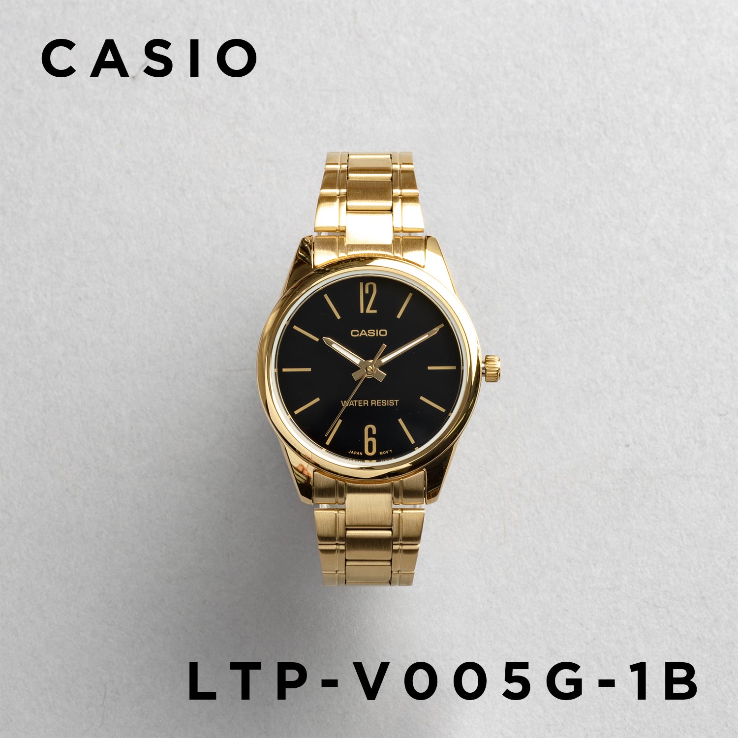 CASIO カシオ LTP-V005G-1B ゴールド ブラック文字盤 アナログ レディース 腕時計