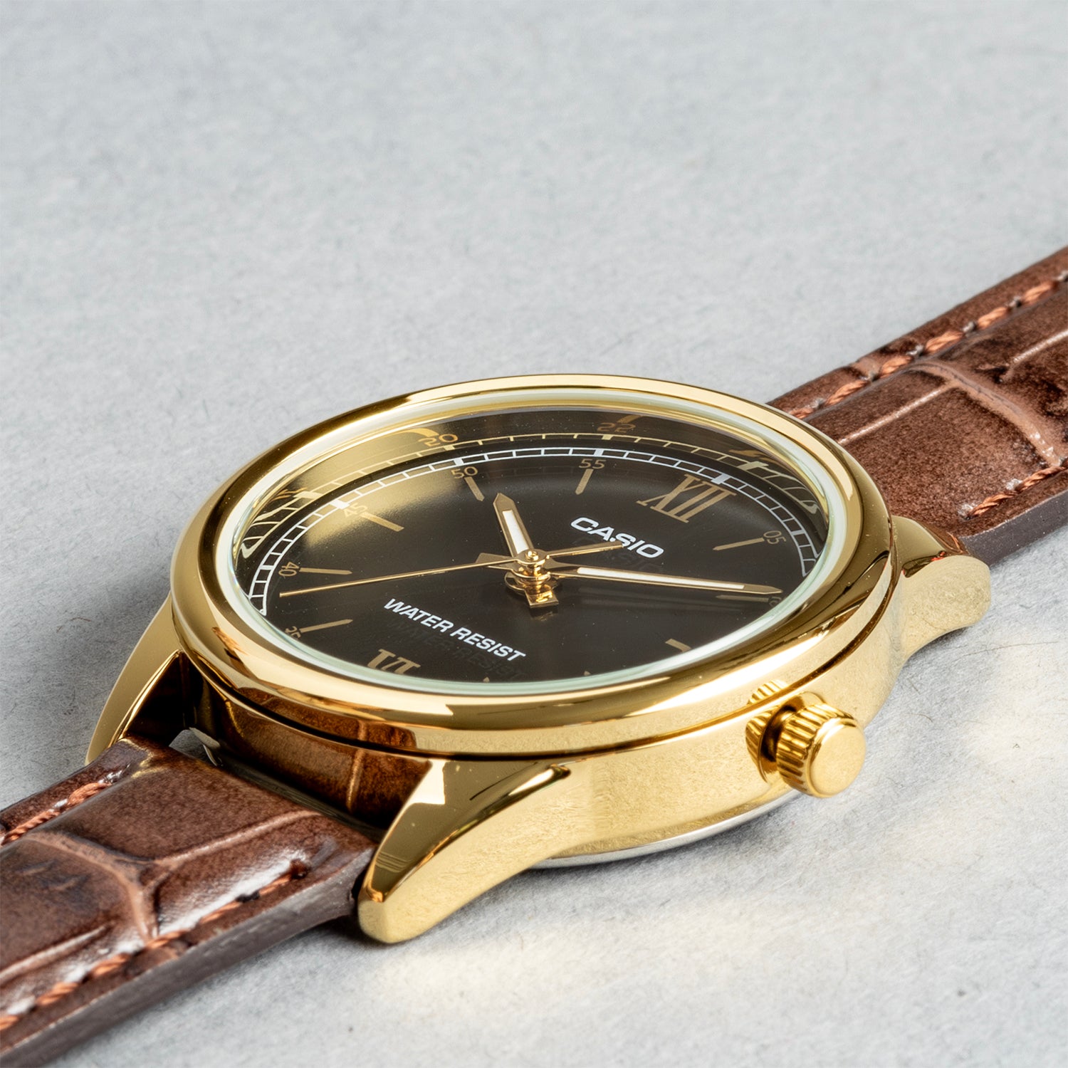 CASIO カシオ LTP-V005GL-1B2 ブラウン ブラック文字盤 アナログ レディース 腕時計