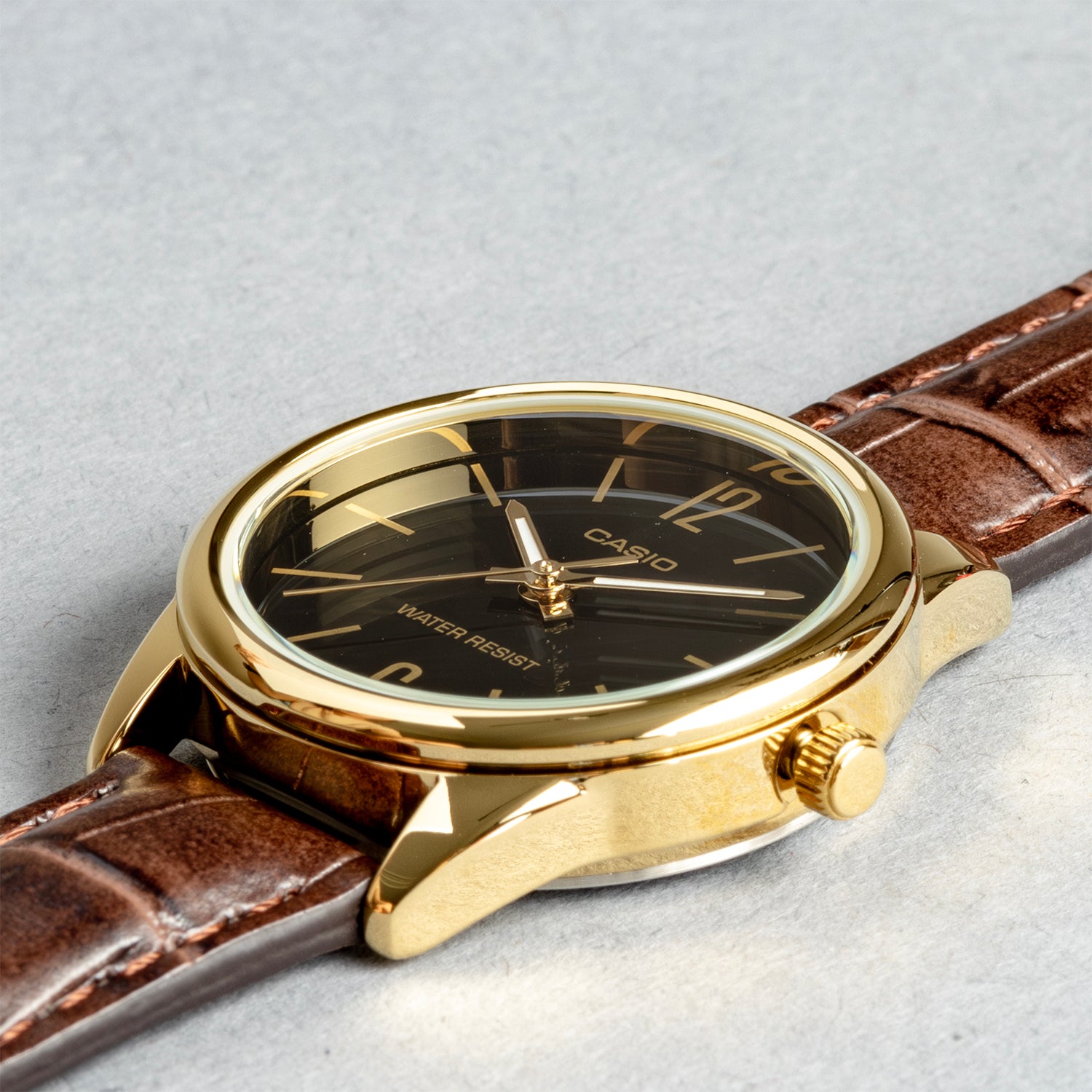 CASIO カシオ LTP-V005GL-1B ブラウン ブラック文字盤 アナログ レディース 腕時計