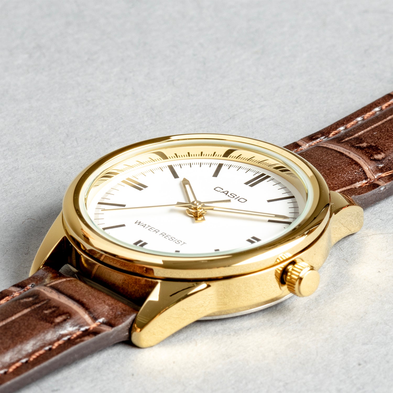 CASIO カシオ LTP-V005GL-7A ブラウン ホワイト文字盤 アナログ レディース 腕時計