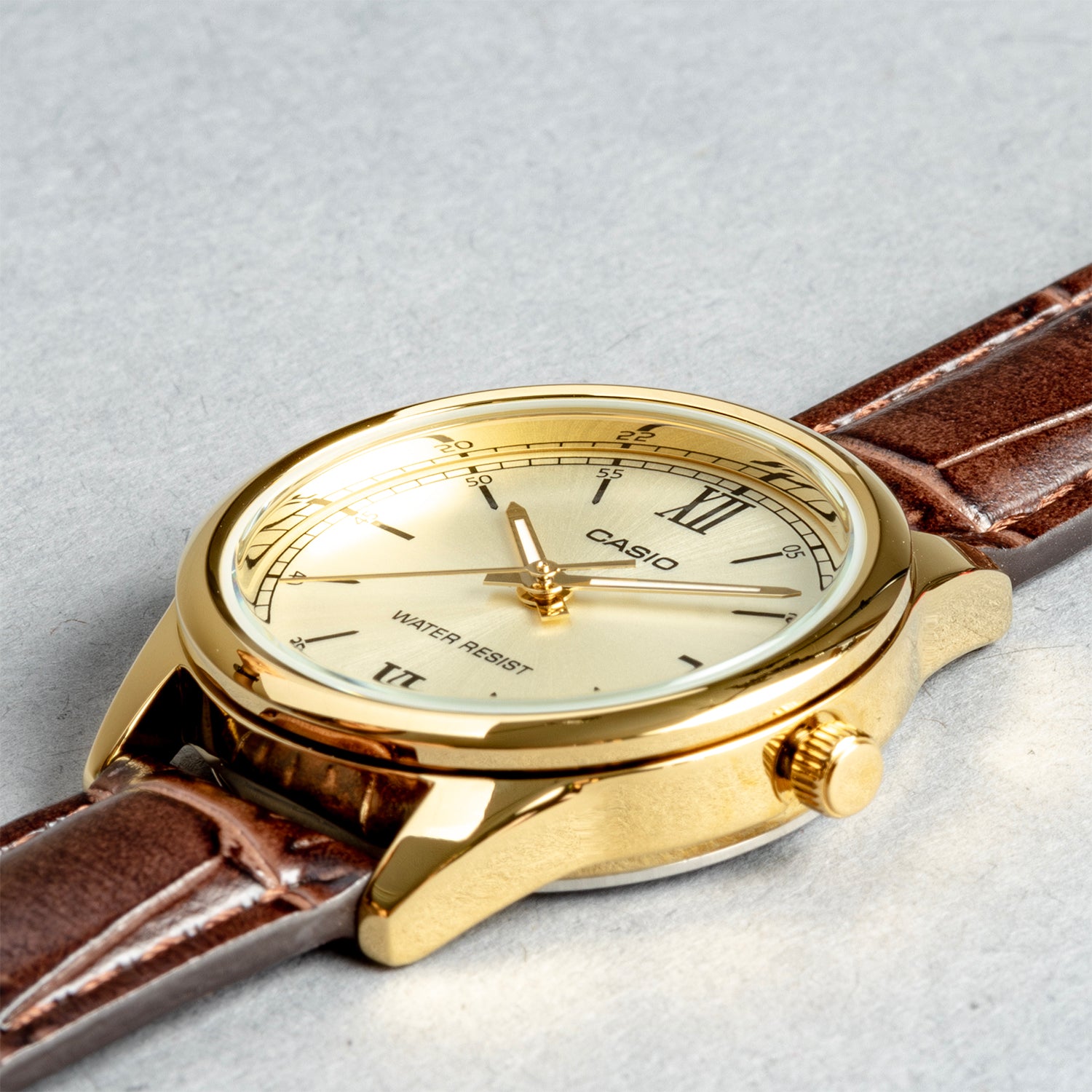 CASIO カシオ LTP-V005GL-9B ブラウン ゴールド文字盤 アナログ レディース 腕時計