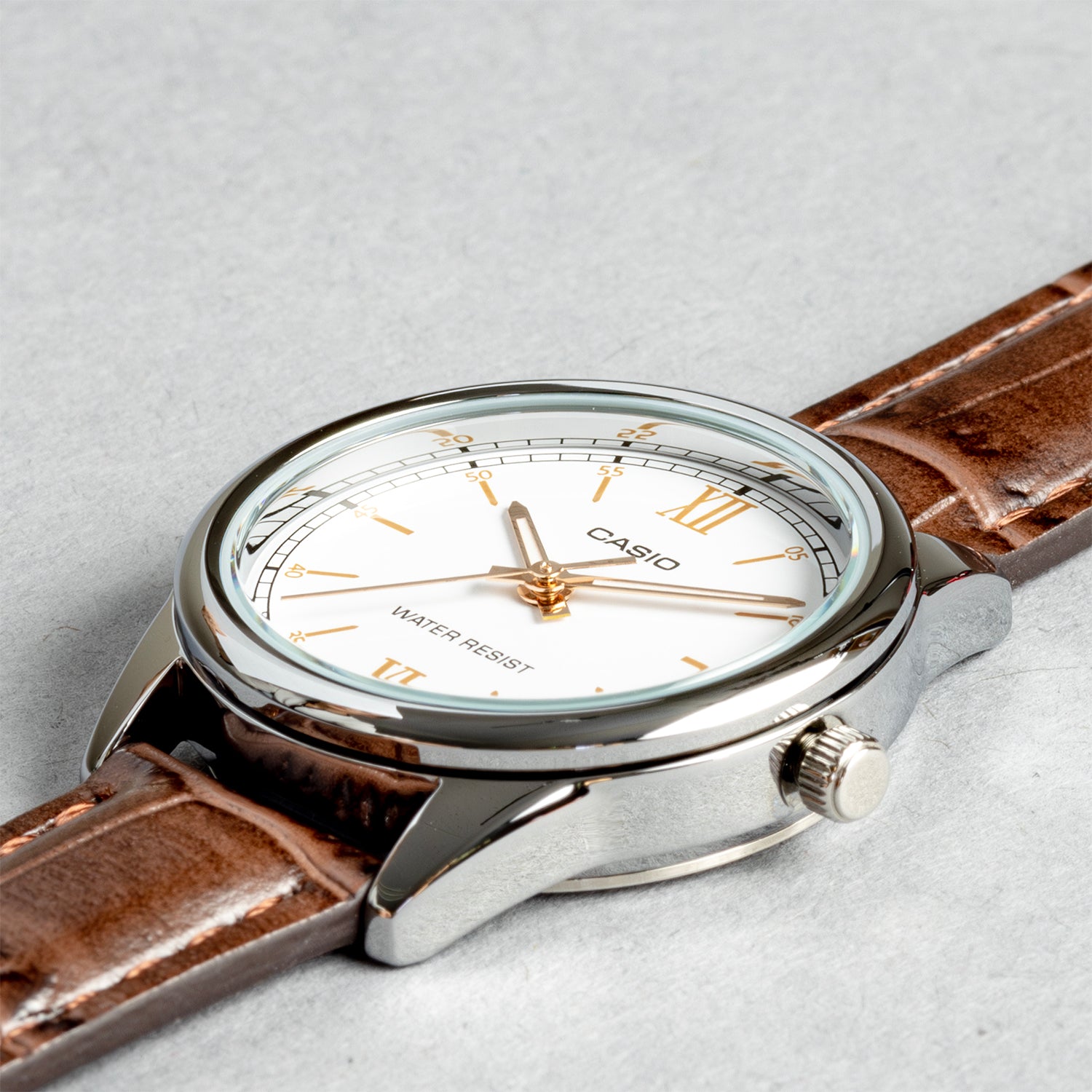 CASIO カシオ LTP-V005L-7B3 ブラウン ホワイト文字盤 アナログ レディース 腕時計