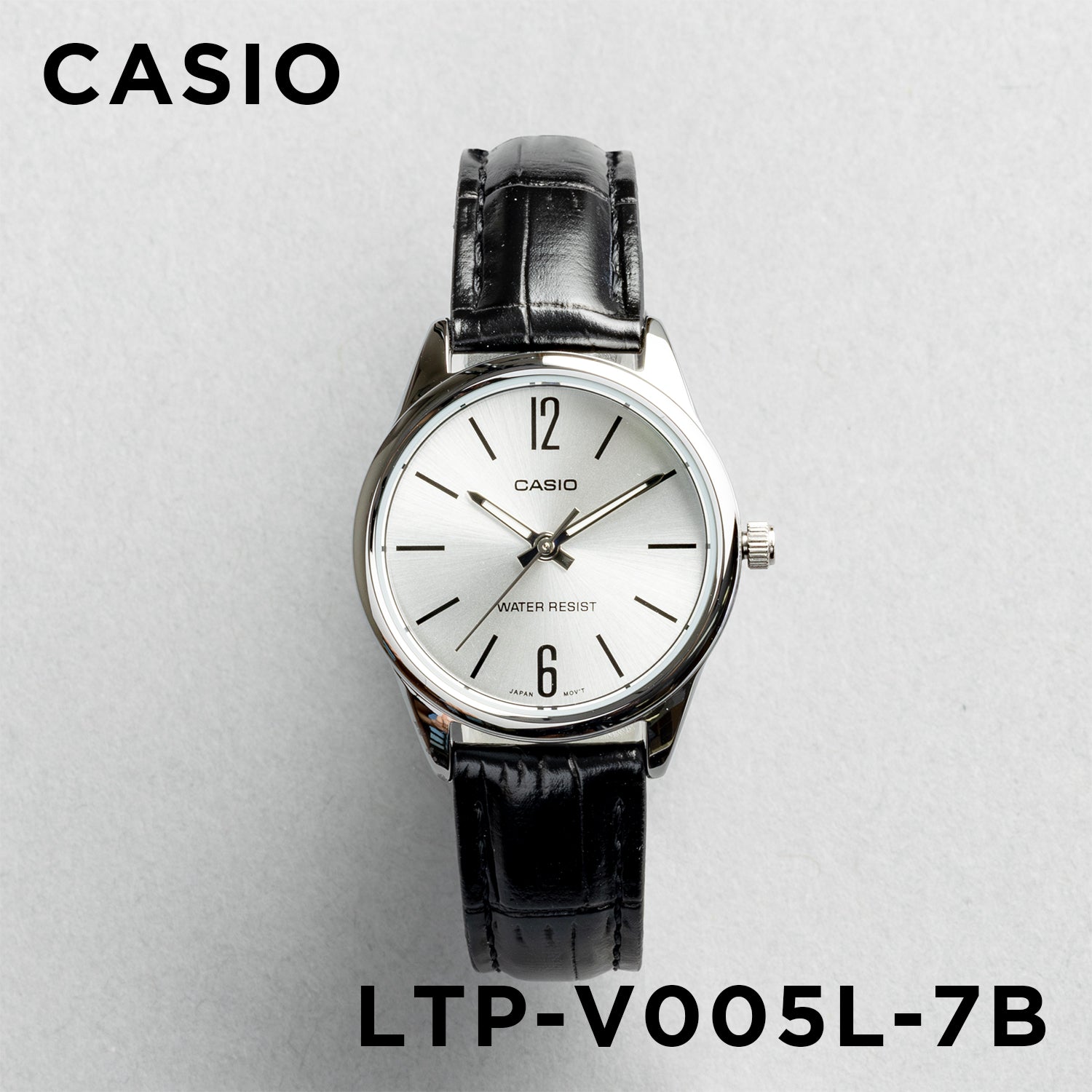 CASIO カシオ LTP-V005L-7B ブラック シルバー文字盤 アナログ レディース 腕時計