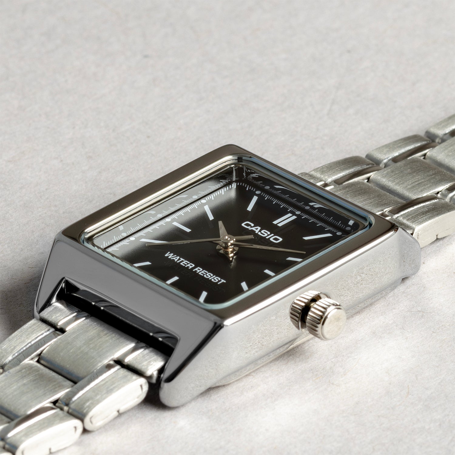 CASIO カシオ LTP-V007D-1E シルバー ブラック文字盤 アナログ レディース 腕時計