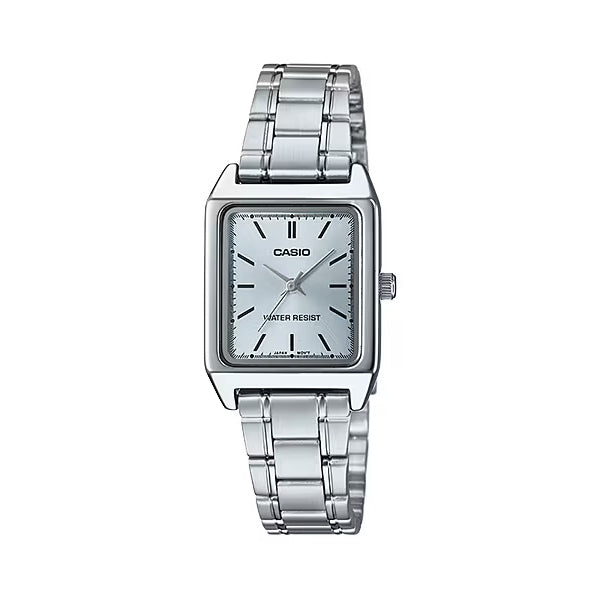 CASIO カシオ LTP-V007D-2E シルバー ブルー文字盤 アナログ レディース 腕時計