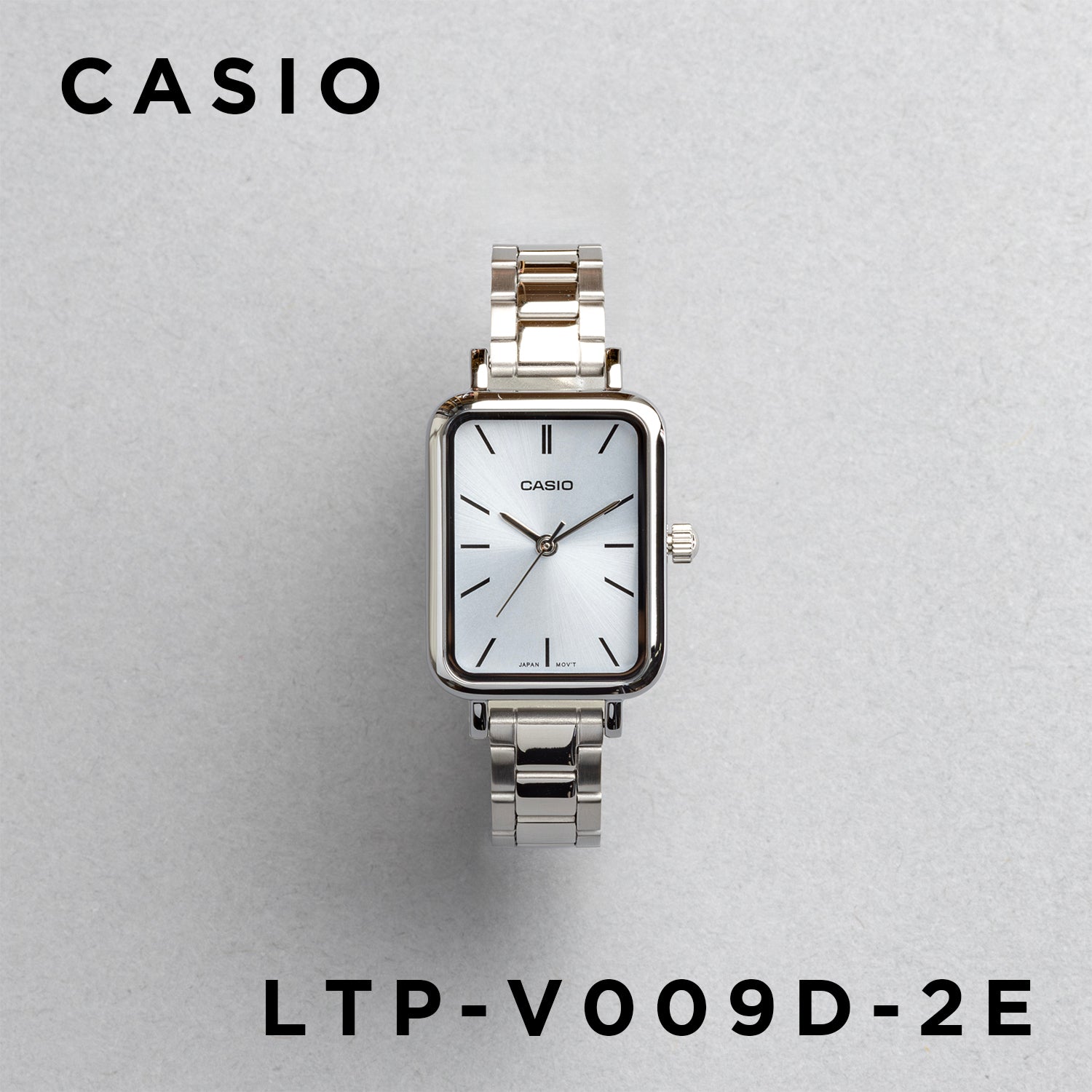 CASIO カシオ LTP-V009D-2E シルバー ブルー文字盤 アナログ レディース 腕時計 正面