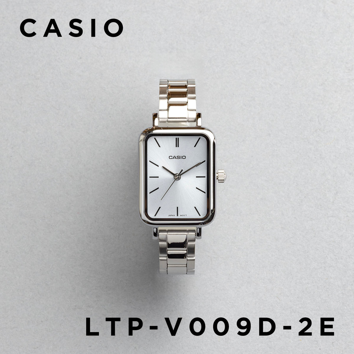 CASIO カシオ LTP-V009D-2E シルバー ブルー文字盤 アナログ レディース 腕時計 正面