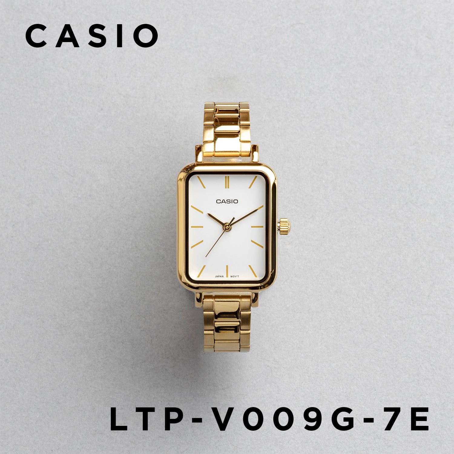 CASIO カシオ LTP-V009G-7E ゴールド ホワイト文字盤 アナログ レディース 腕時計 正面