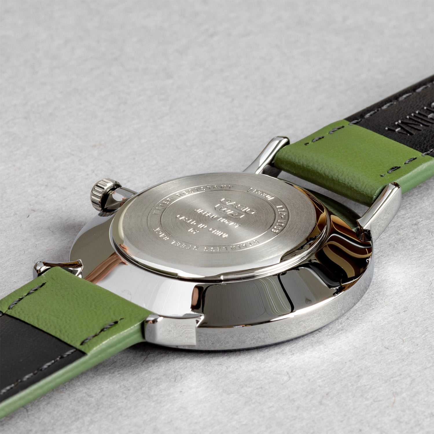 CASIO カシオ LTP-VT03L-3B グリーン ベージュ文字盤 アナログ レディース 腕時計 ケースバック