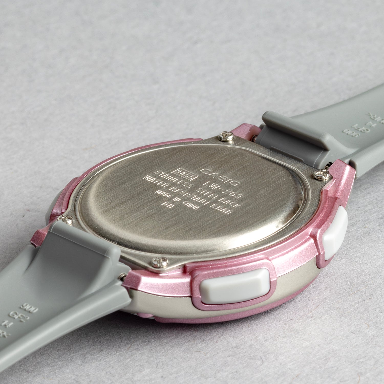 CASIO カシオ LW-203-8A グレー ピンク文字盤 デジタル レディース 腕時計 ケースバック