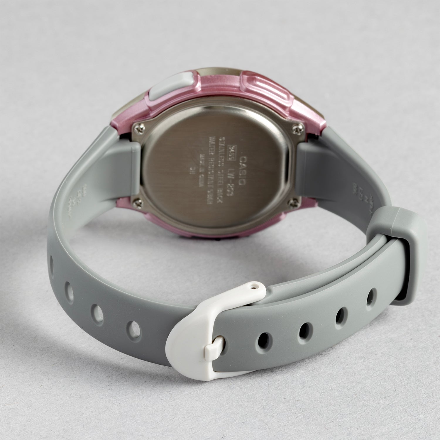 CASIO カシオ LW-203-8A グレー ピンク文字盤 デジタル レディース 腕時計 ベルト