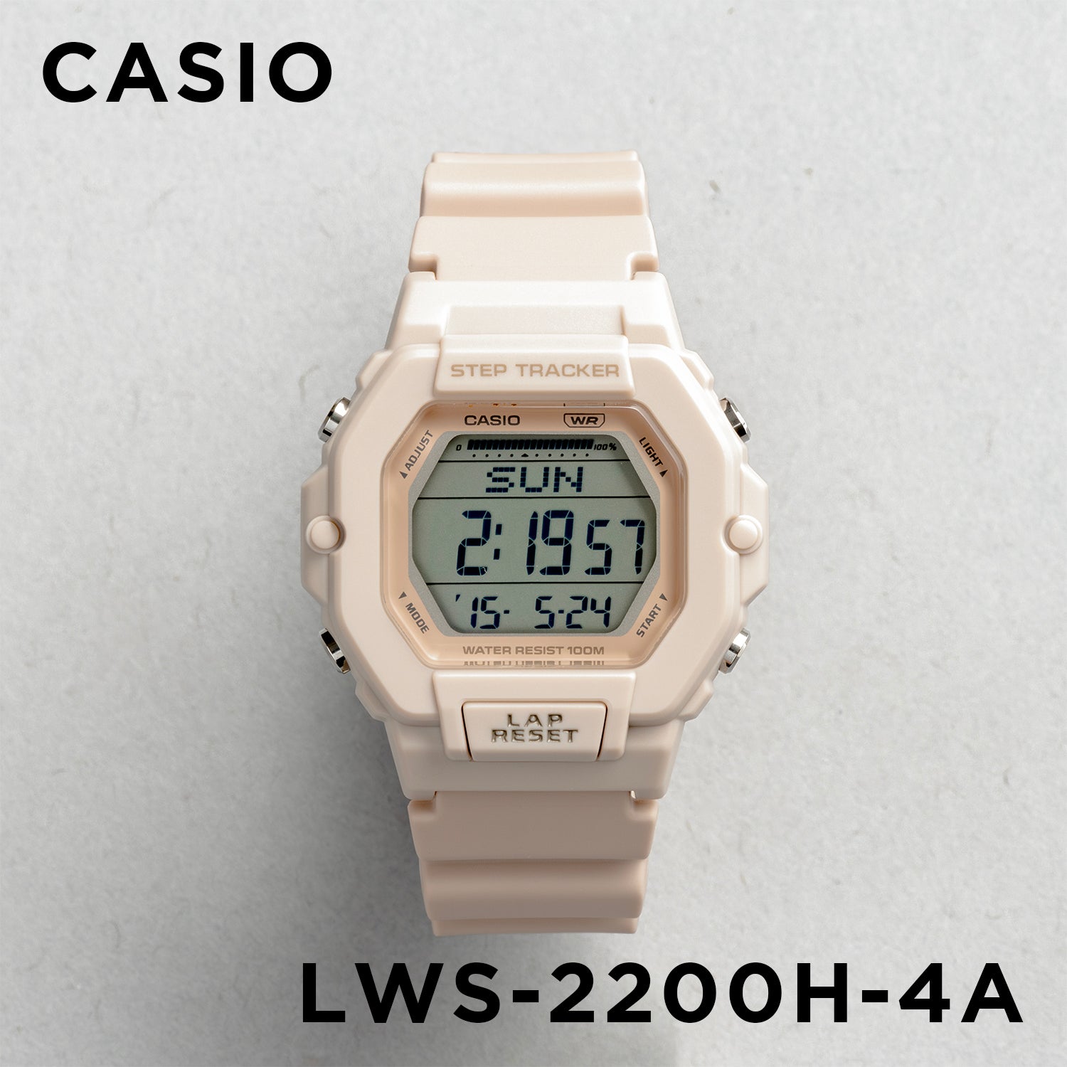 CASIO カシオ LWS-2200H-4A ピンクベージュ ピンクベージュ文字盤 デジタル レディース 腕時計