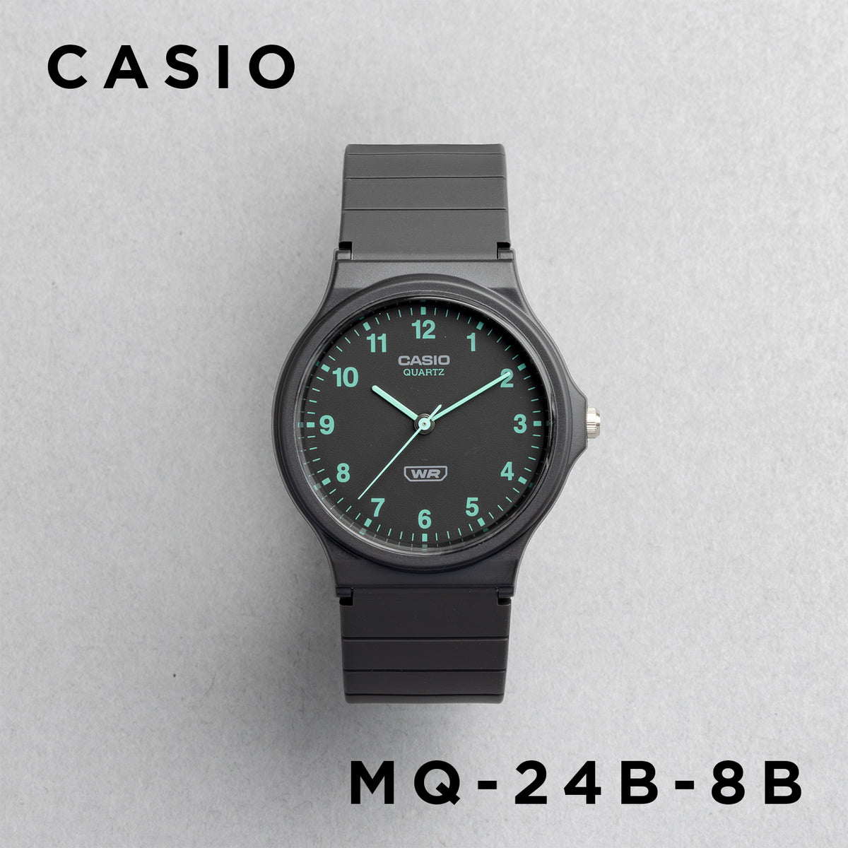 CASIO カシオ MQ-24B-8B グレー グレー文字盤 アナログ メンズ 腕時計 正面