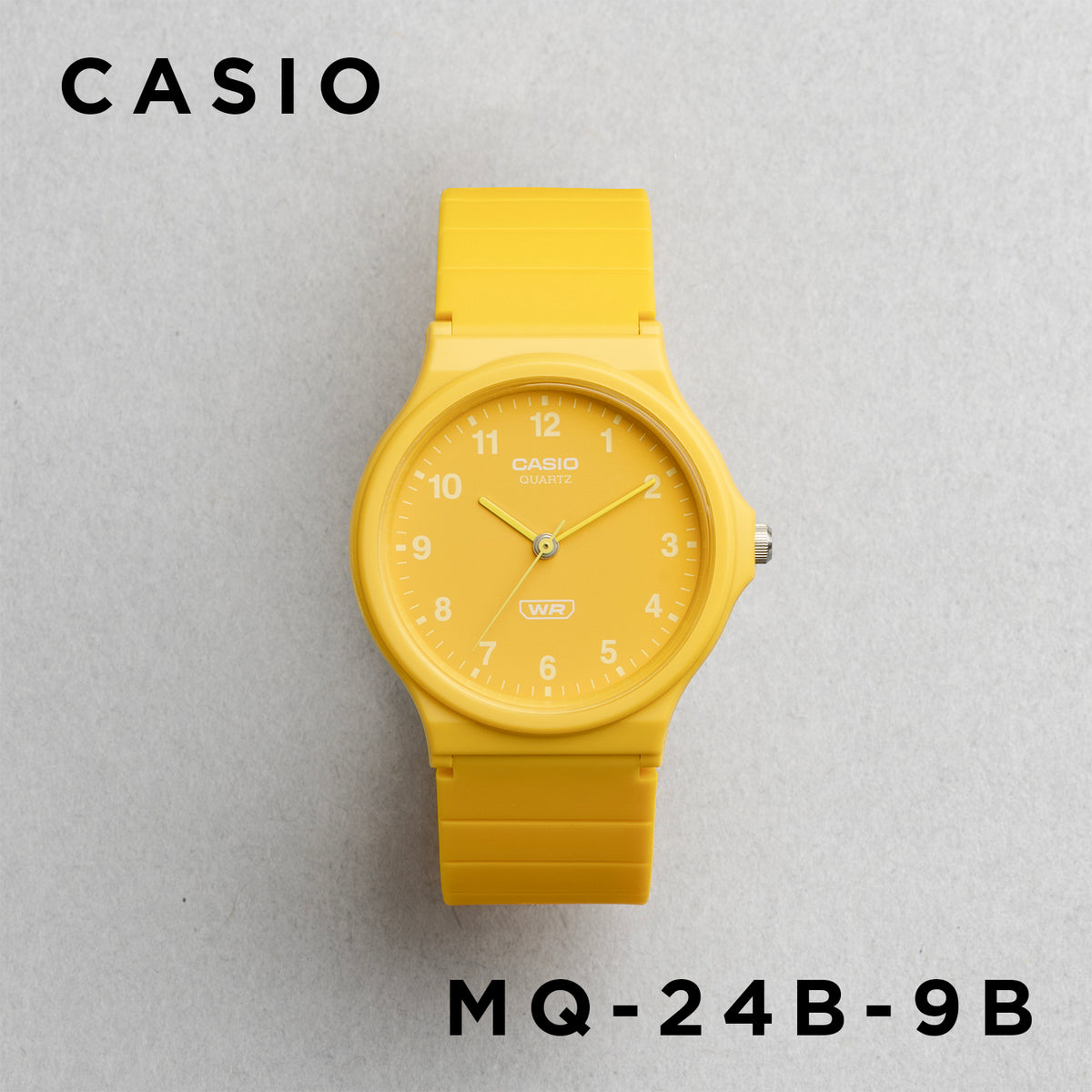 CASIO カシオ MQ-24B-9B イエロー イエロー文字盤 アナログ メンズ 腕時計 正面