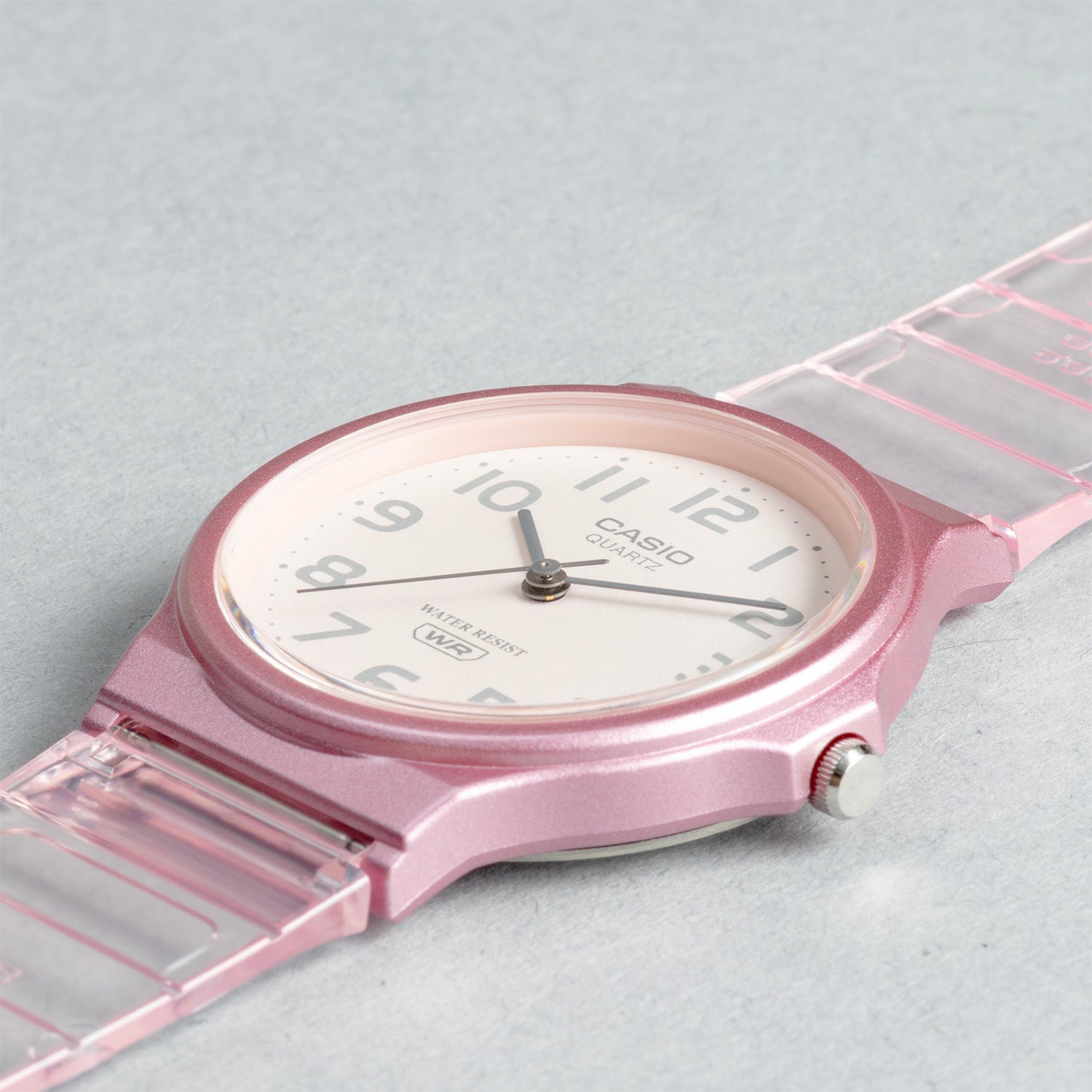 CASIO カシオ MQ-24S-4B ピンク ピンク文字盤 アナログ ユニセックス 腕時計 斜め